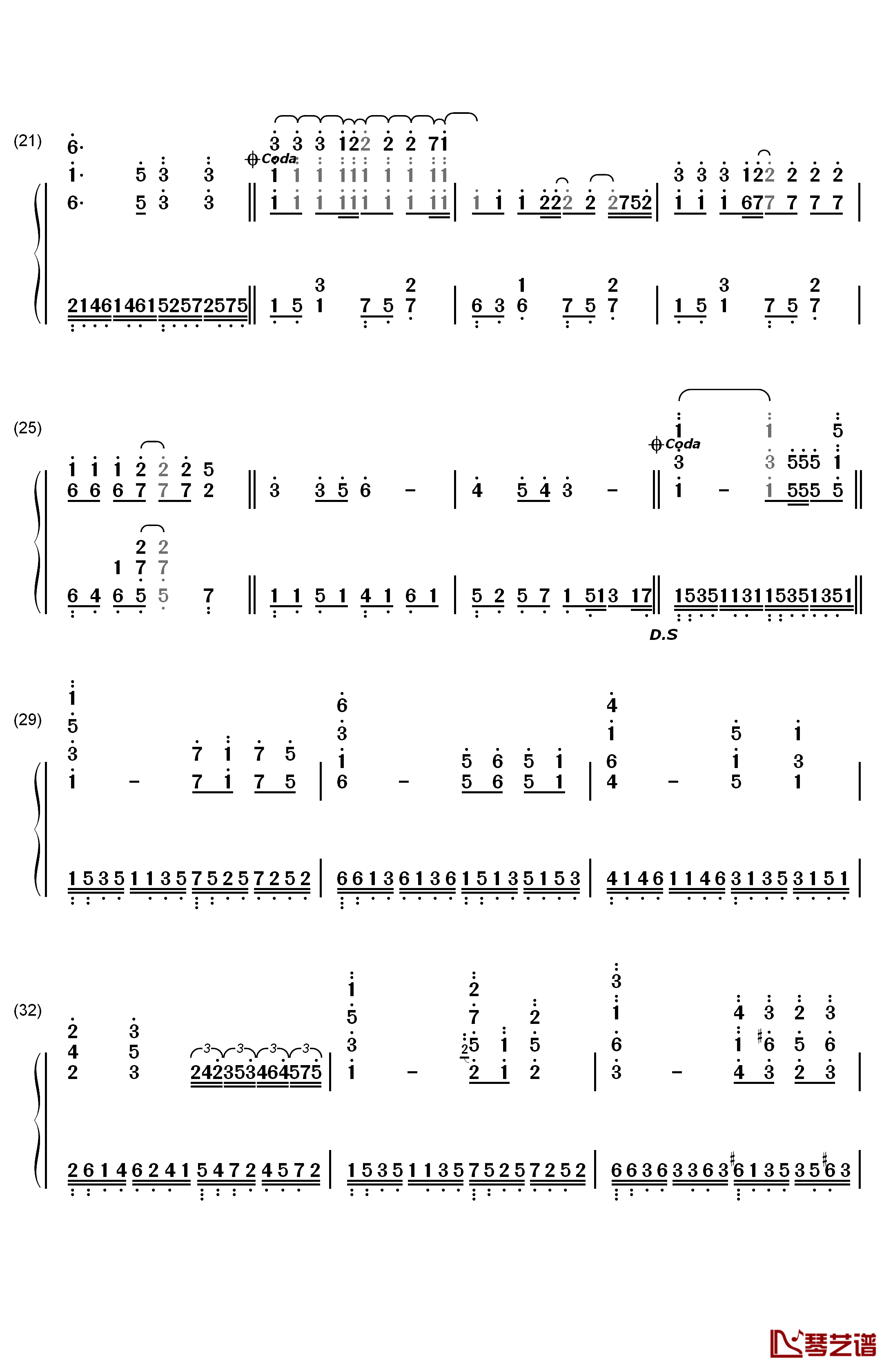 A Little Love钢琴简谱-数字双手-冯曦妤2