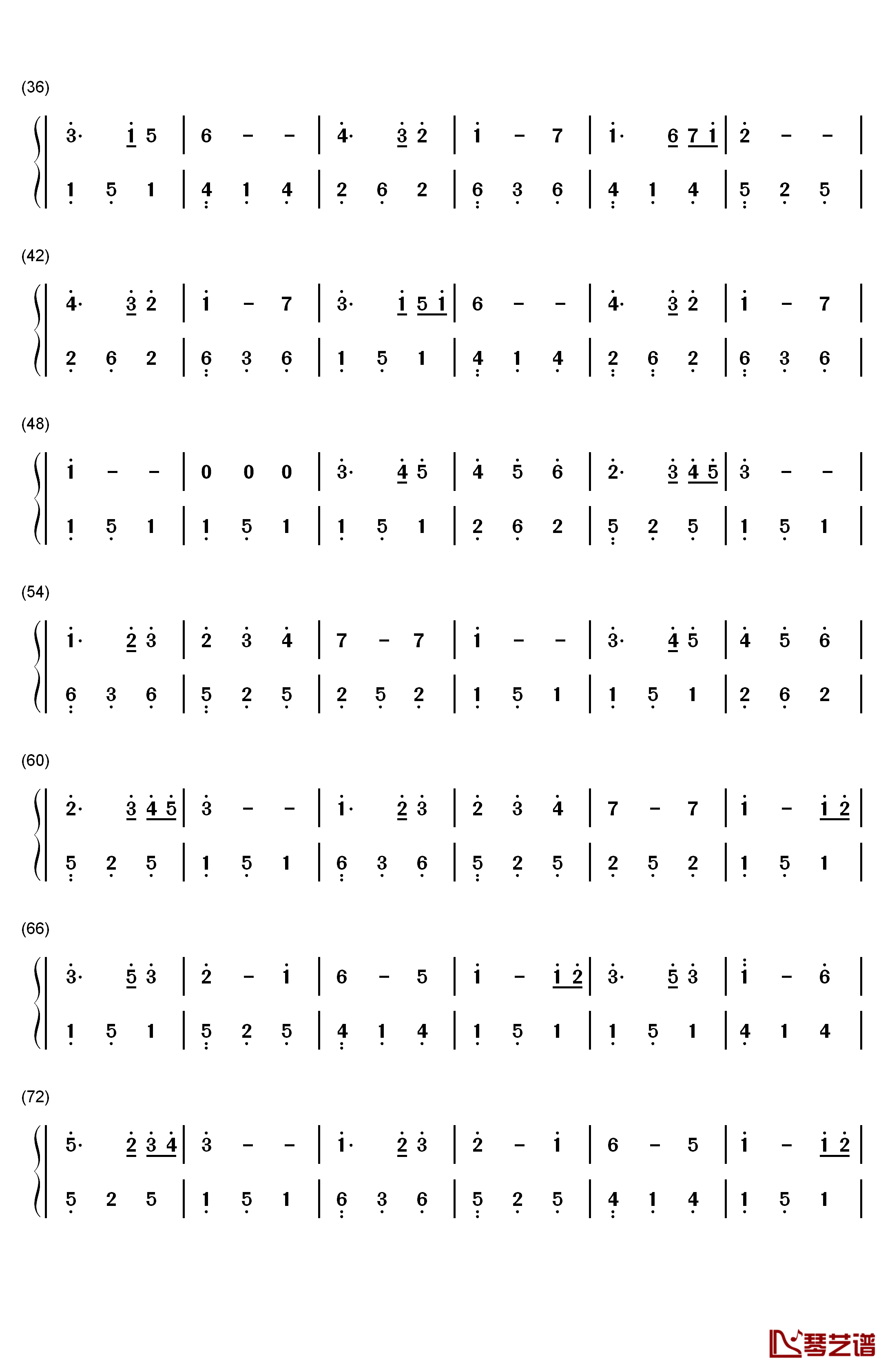 月光水岸钢琴简谱-数字双手-班得瑞2