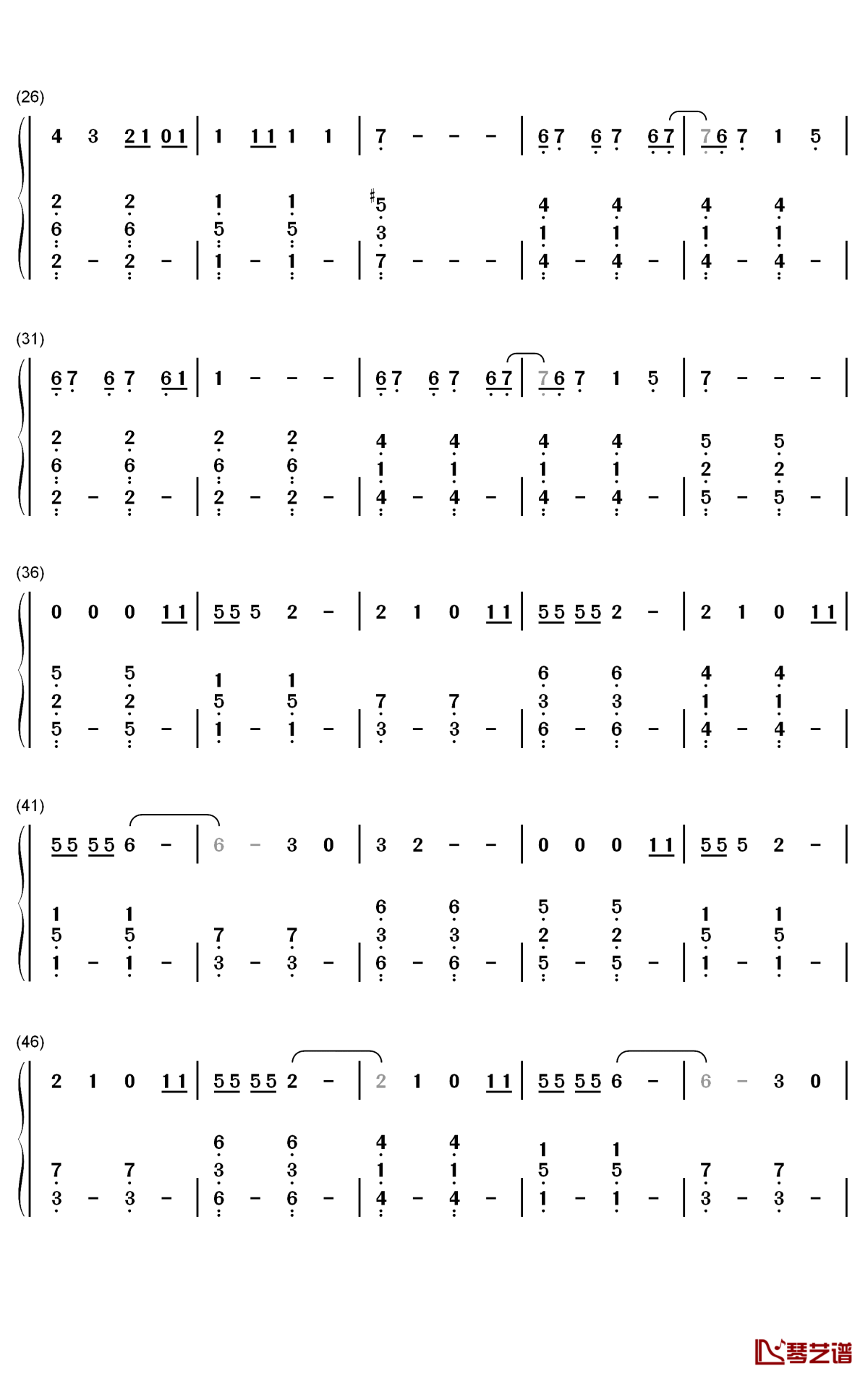 Never Worn White钢琴简谱-Katy Perry歌曲-数字双手曲谱2