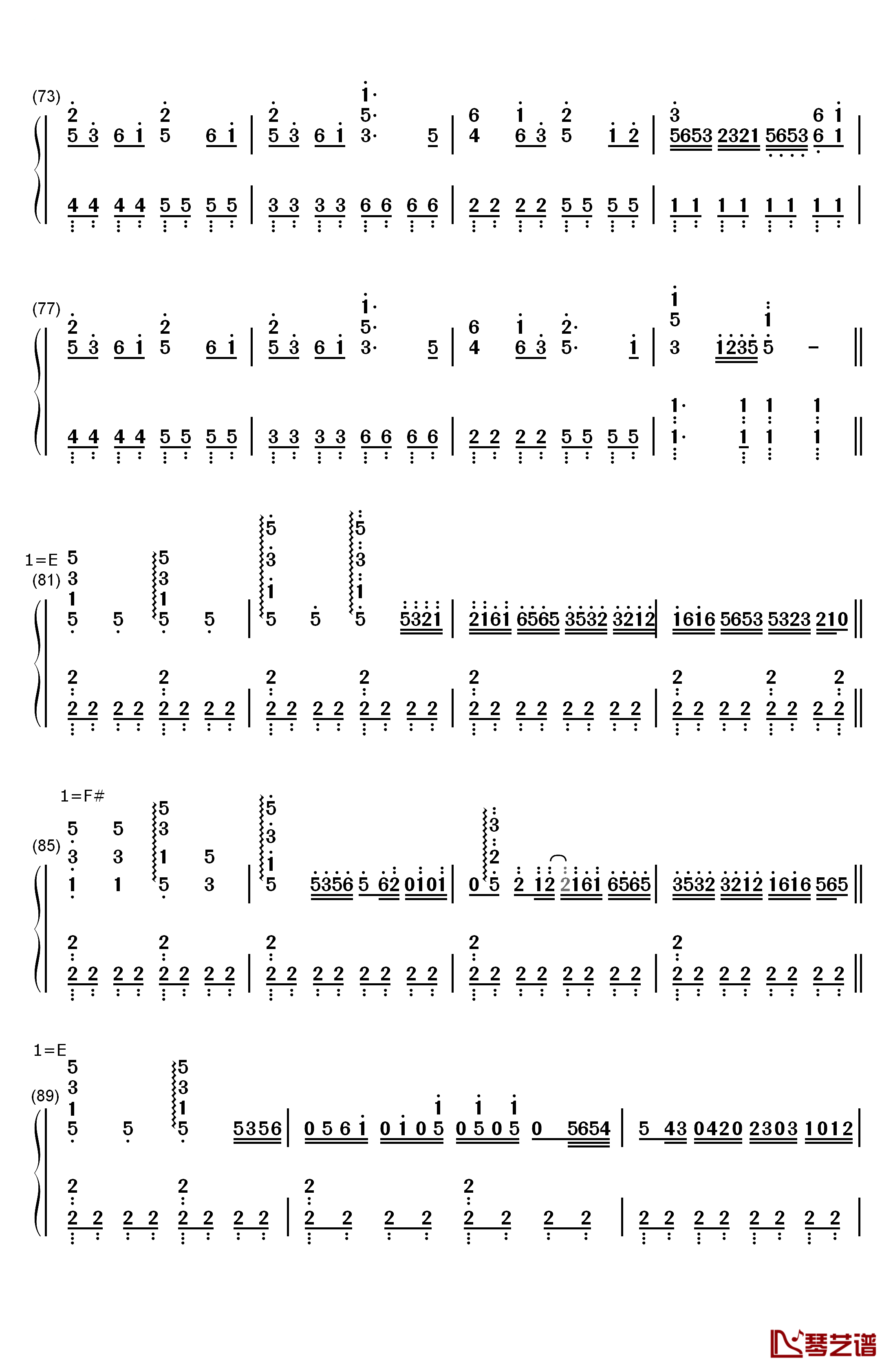 白金迪斯科钢琴简谱-数字双手-井口裕香5