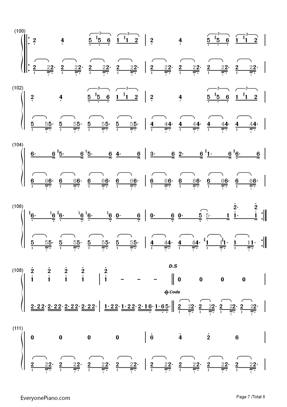 Uprising钢琴简谱-数字双手-Muse7