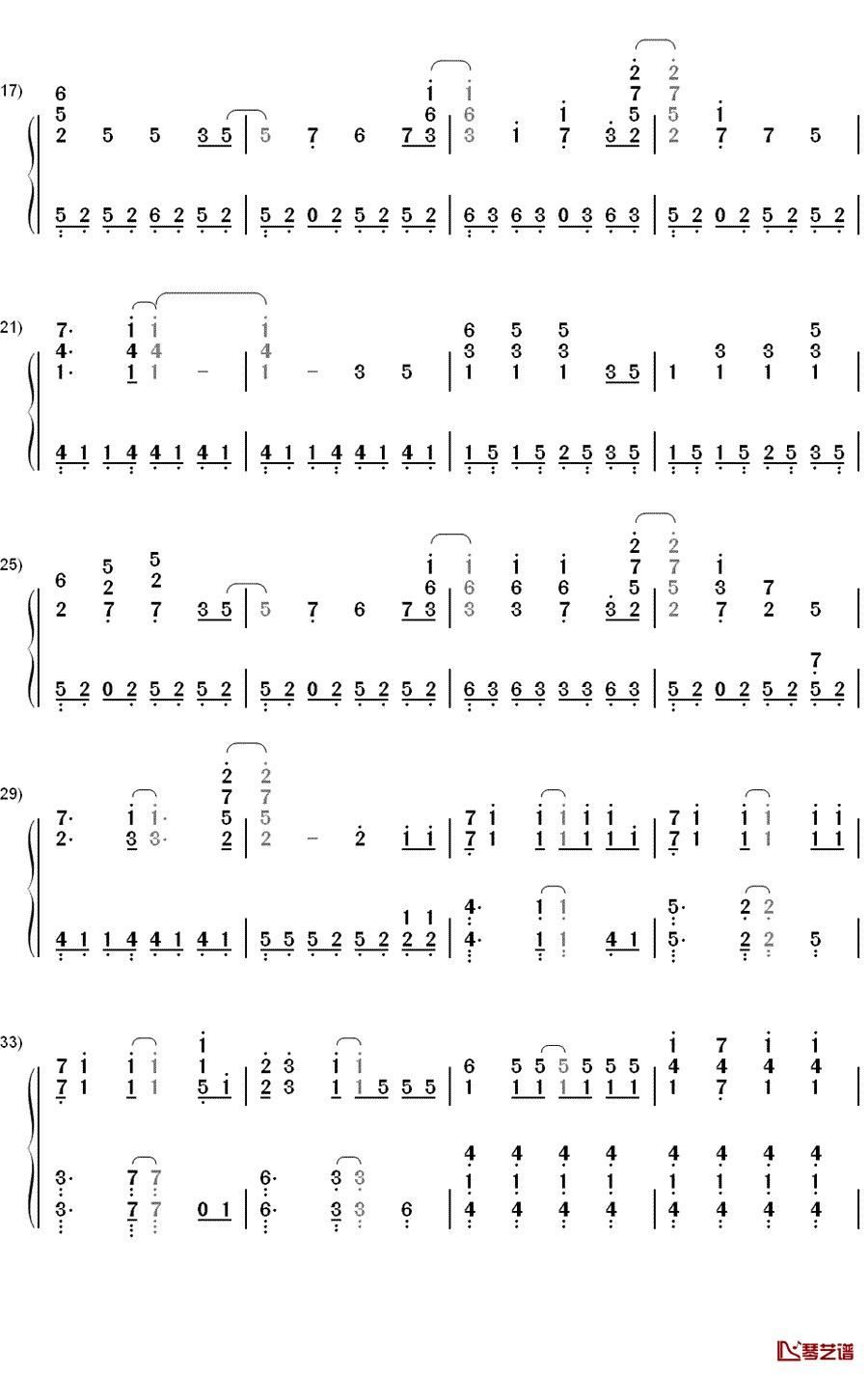 Sign钢琴简谱-数字双手-FLOW2