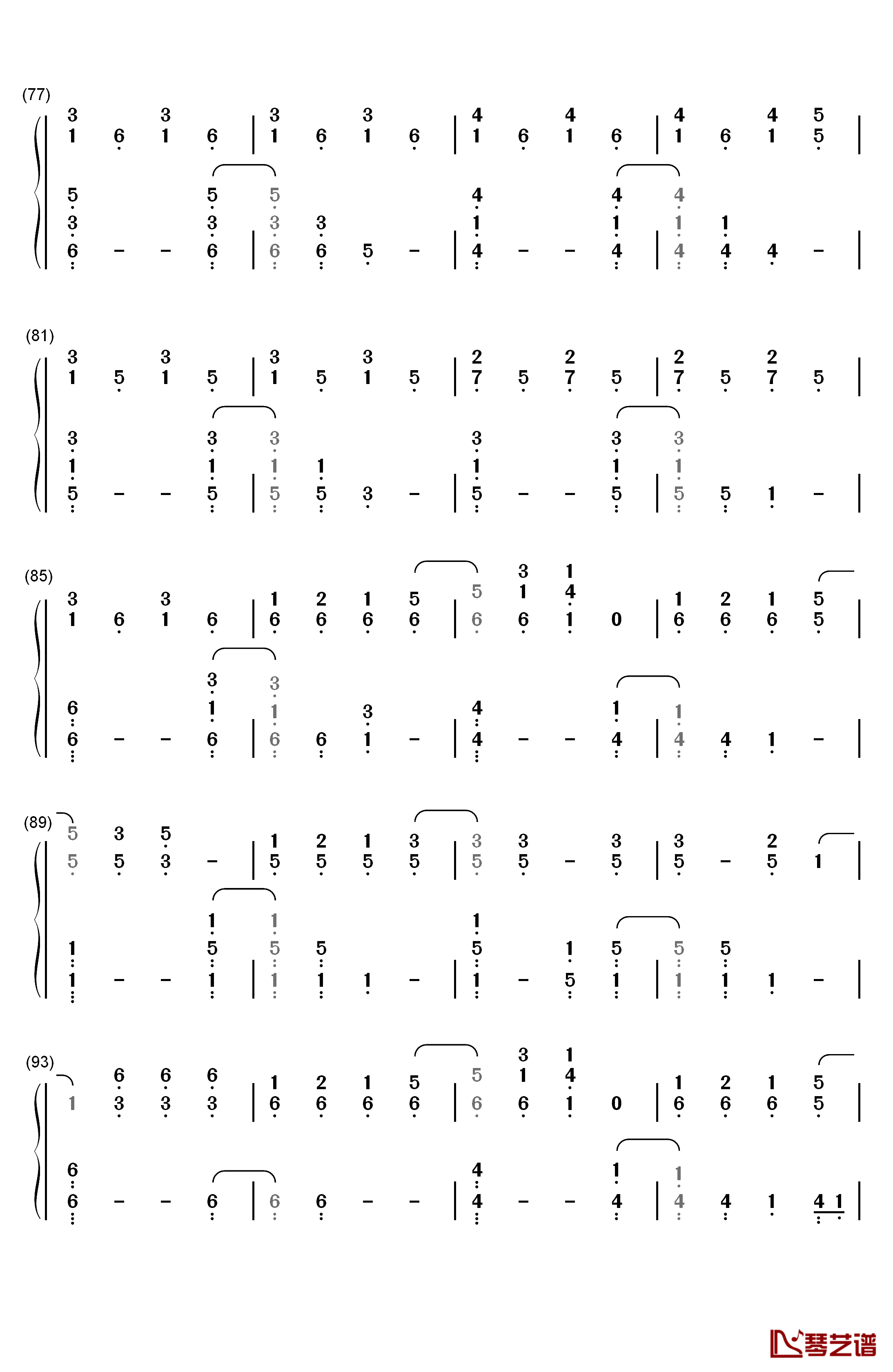 The Scientist钢琴简谱-数字双手-Coldplay5