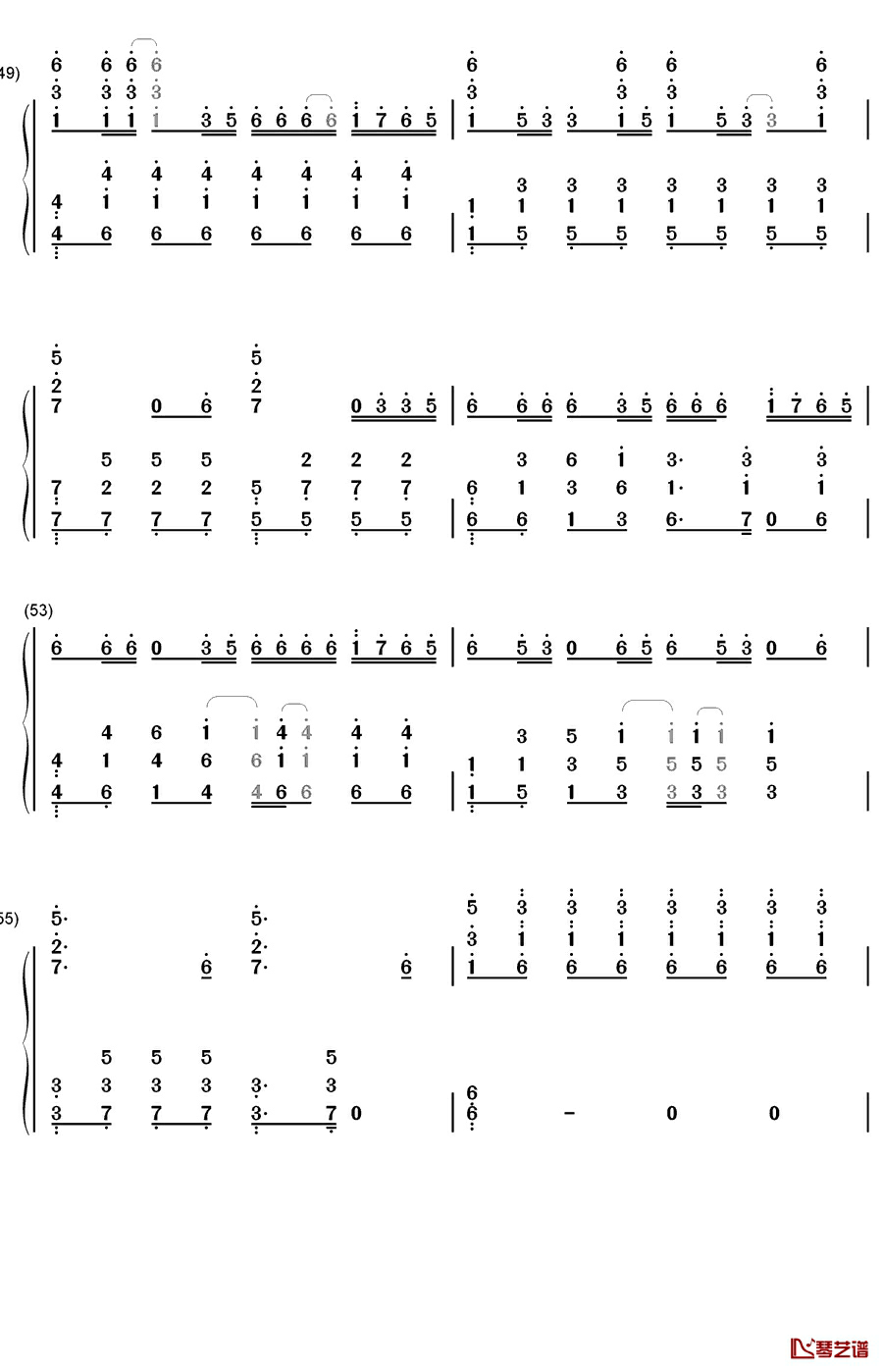 Trap钢琴简谱-数字双手-刘宪华7