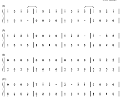 冬表树钢琴简谱-数字双手-班得瑞