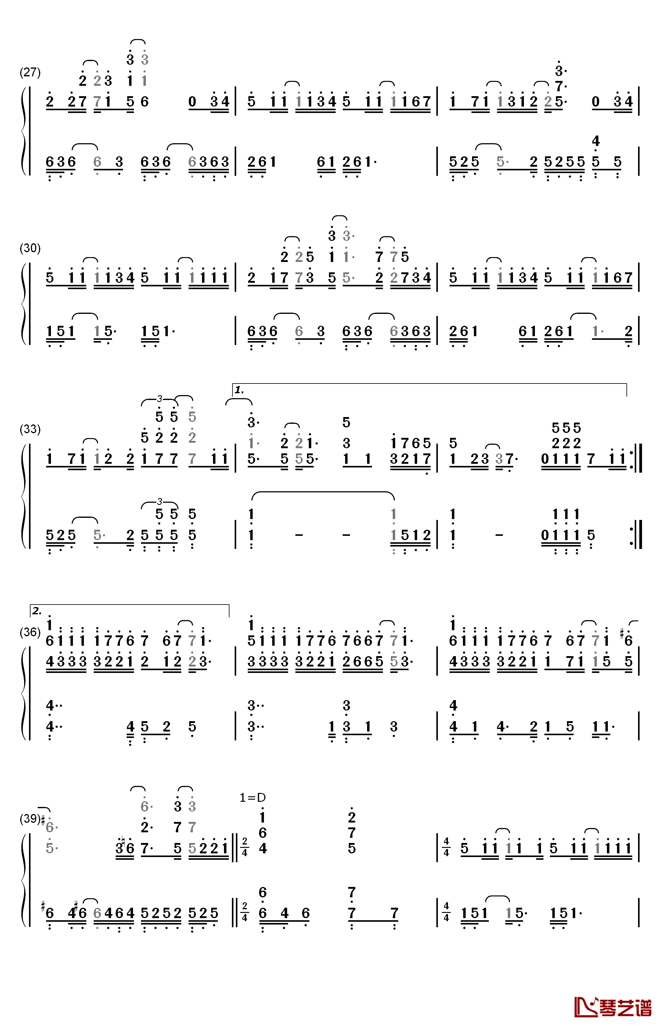 我相信钢琴简谱-数字双手-东方神起3