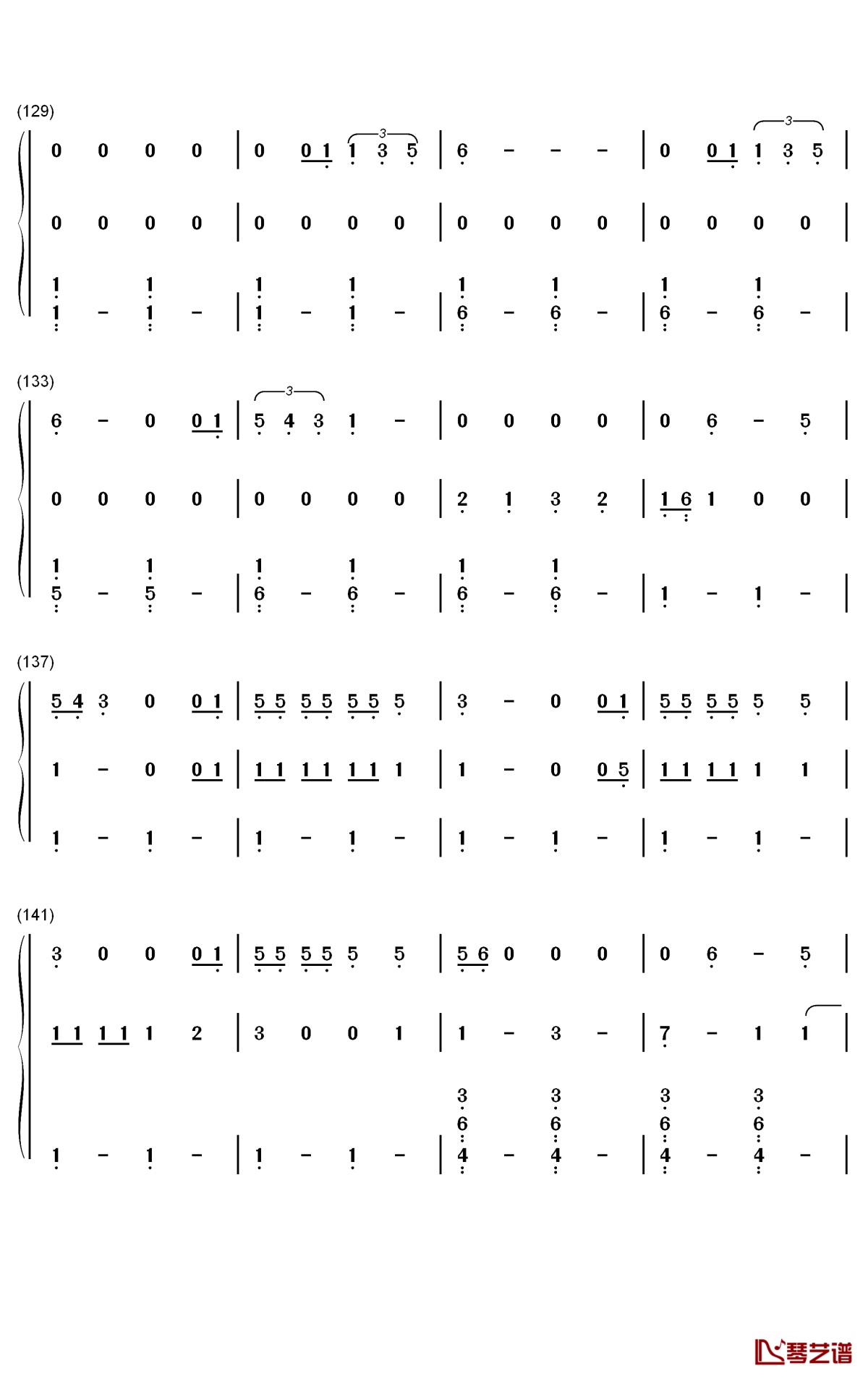 Exile钢琴简谱-数字双手-Taylor Swift Bon Iver7