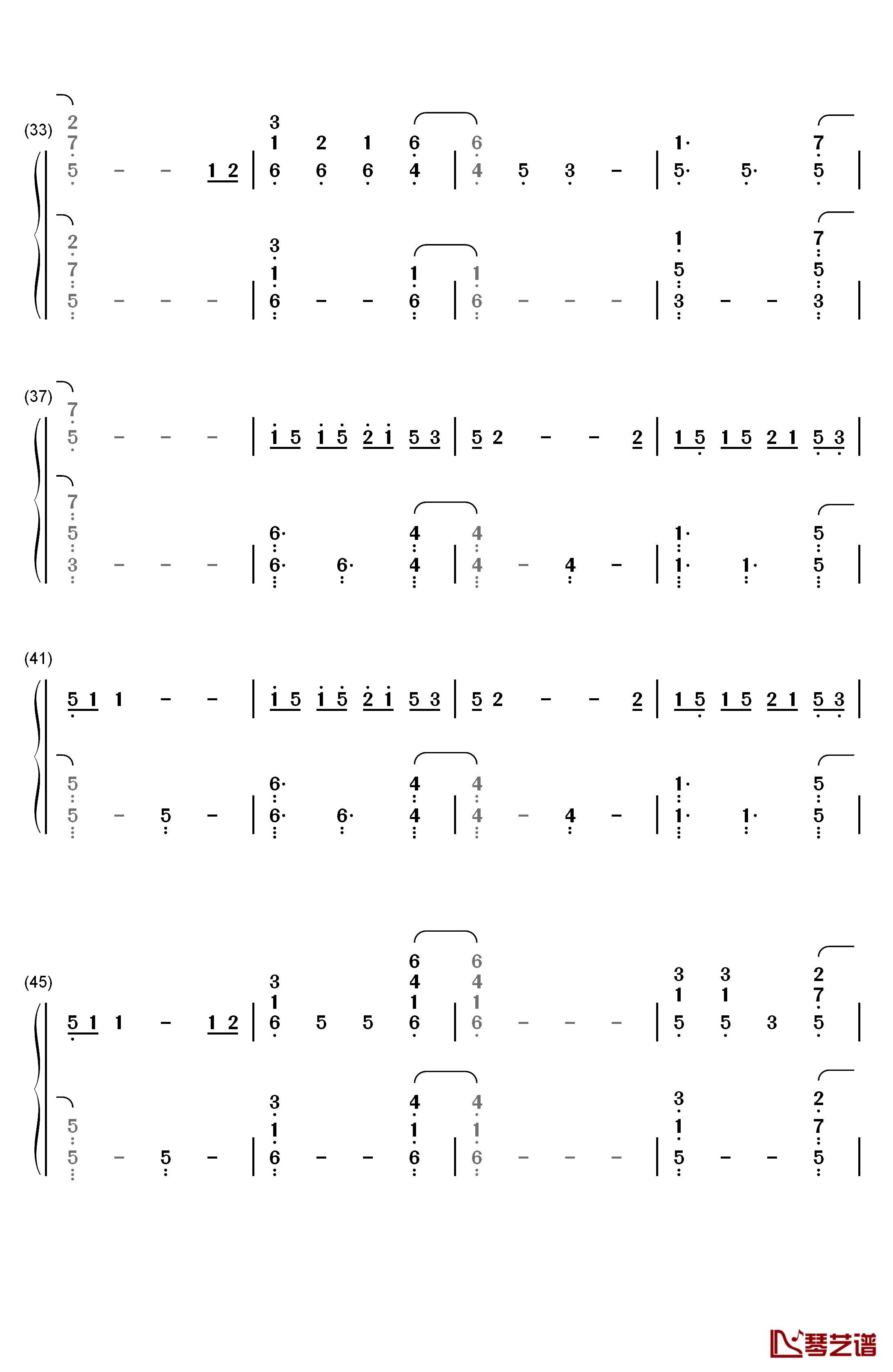 Everglow钢琴简谱-数字双手-Coldplay3