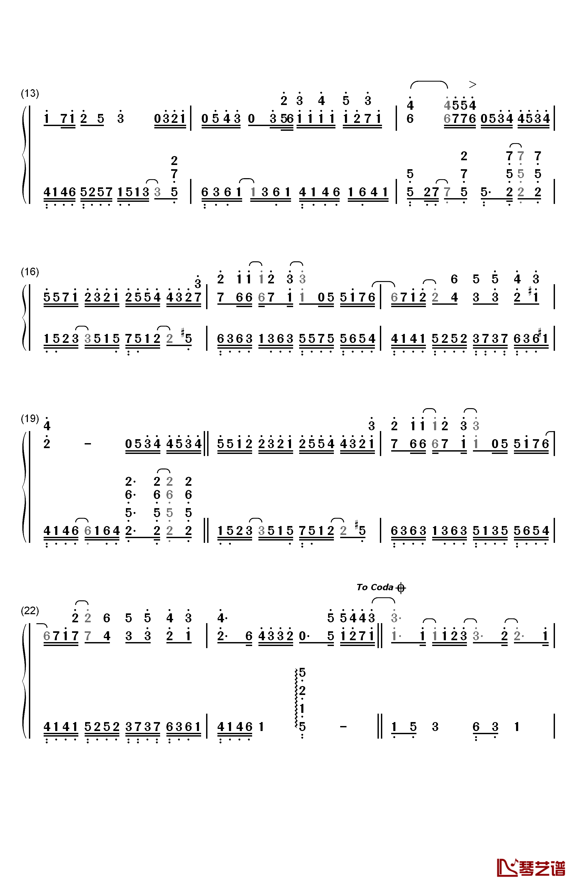 屋顶钢琴简谱-数字双手-周杰伦2