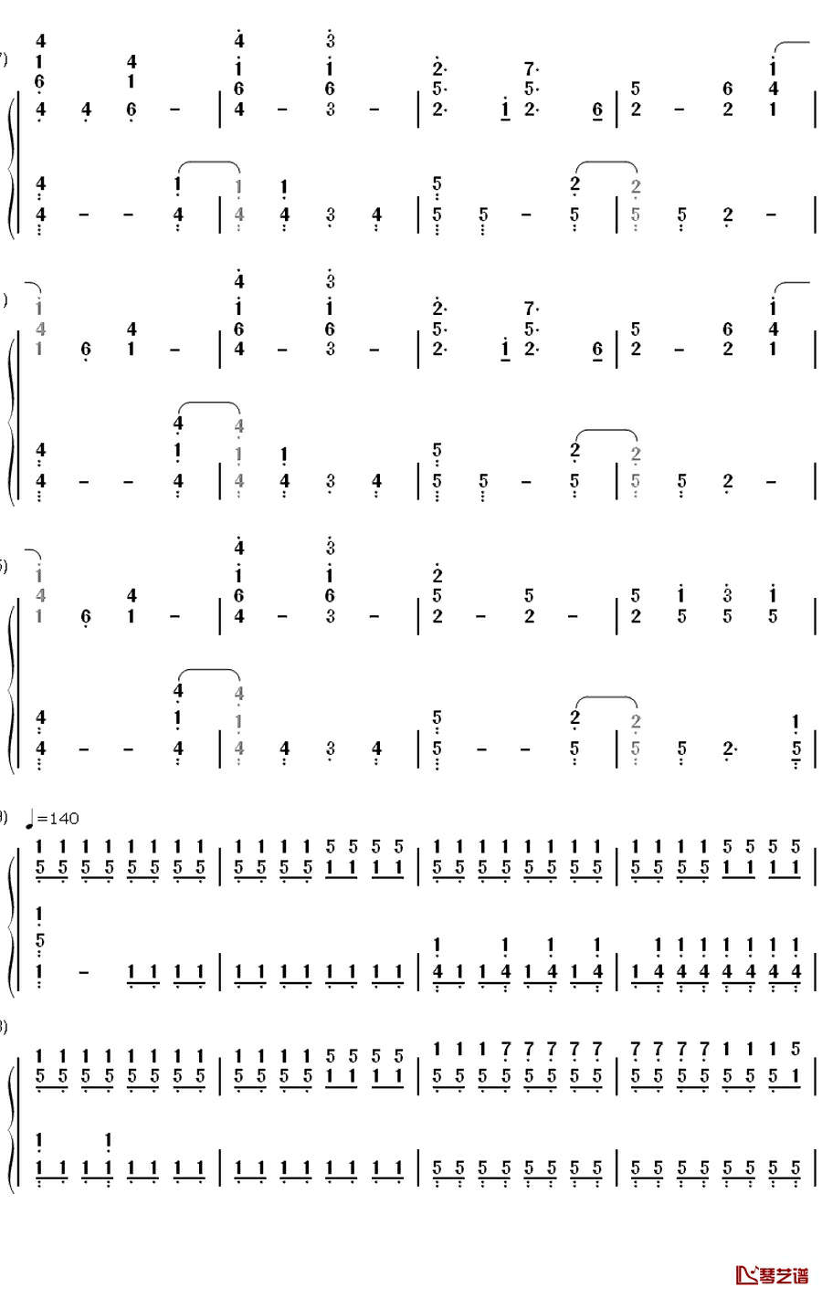 Fix You钢琴简谱-数字双手-Coldplay5