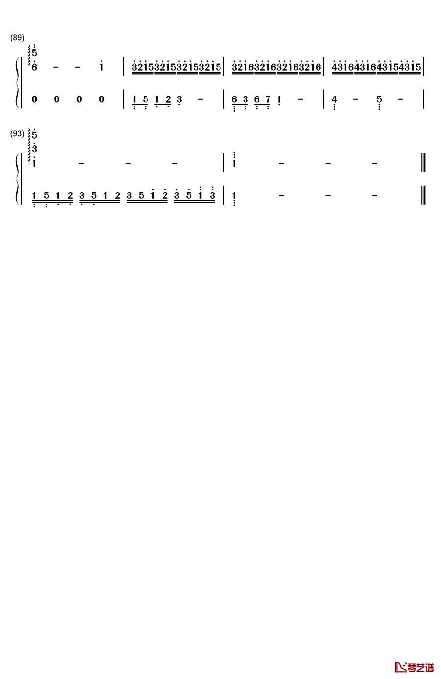 耶和华是爱钢琴简谱-数字双手-未知5