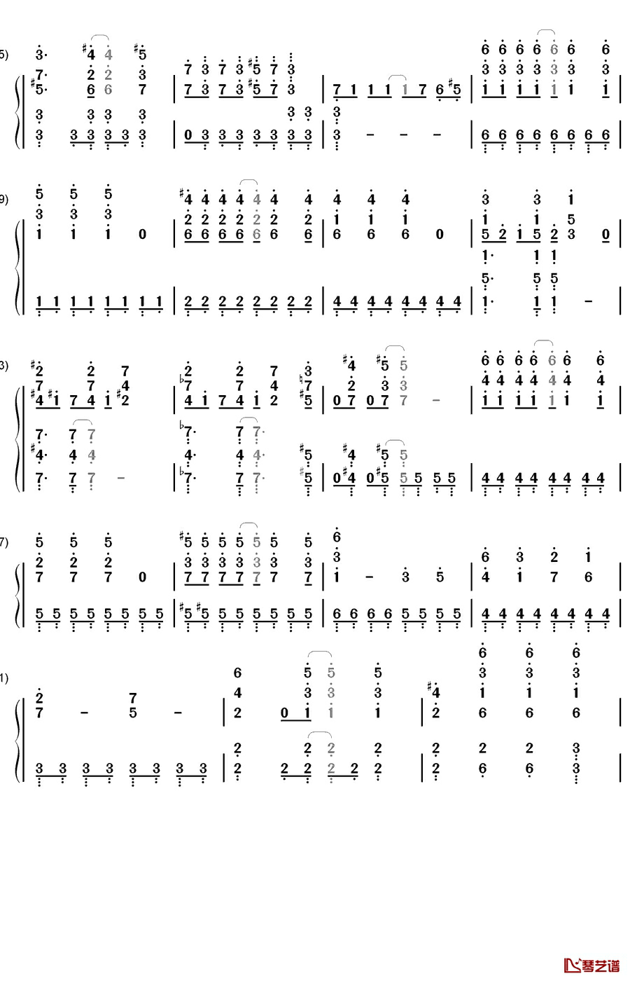 Black † White钢琴简谱-数字双手-野水伊织3