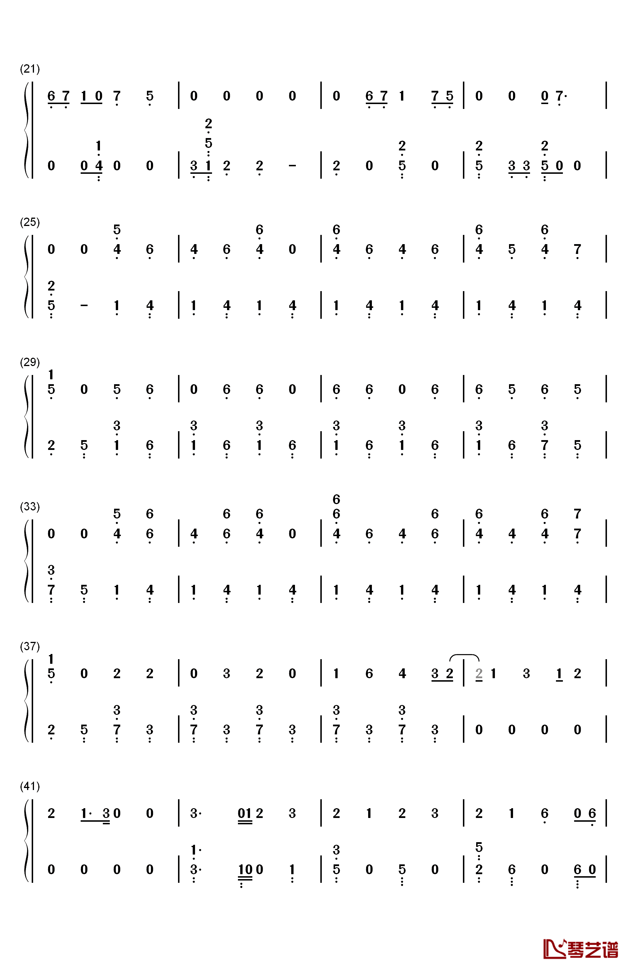 Answer钢琴简谱-数字双手-Rihanna2