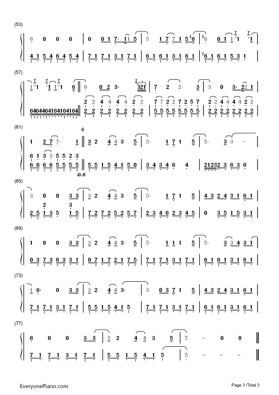 Salted Wound钢琴简谱-数字双手-Sia3