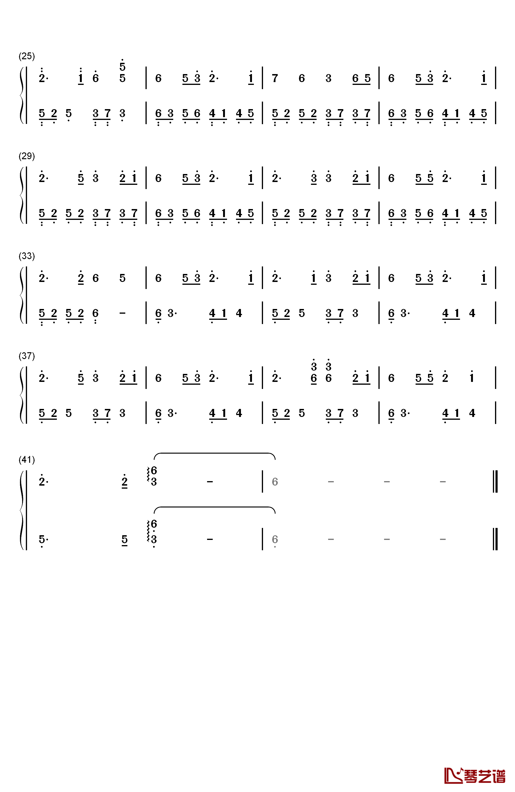 春雪钢琴简谱-数字双手-BlackHeaven2