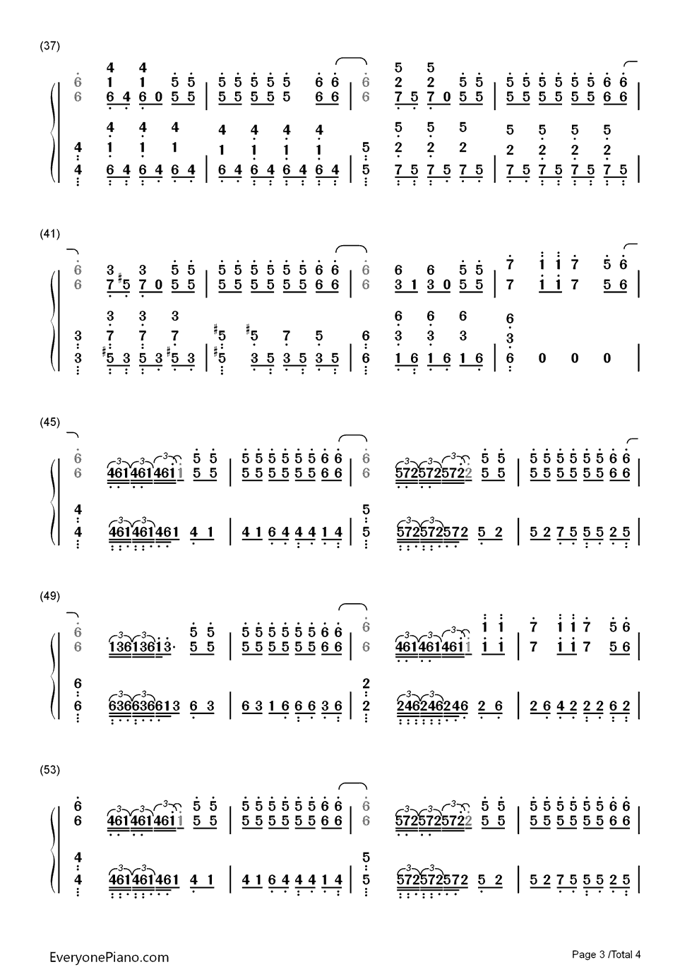 スピードと摩擦钢琴简谱-数字双手-amazarashi3