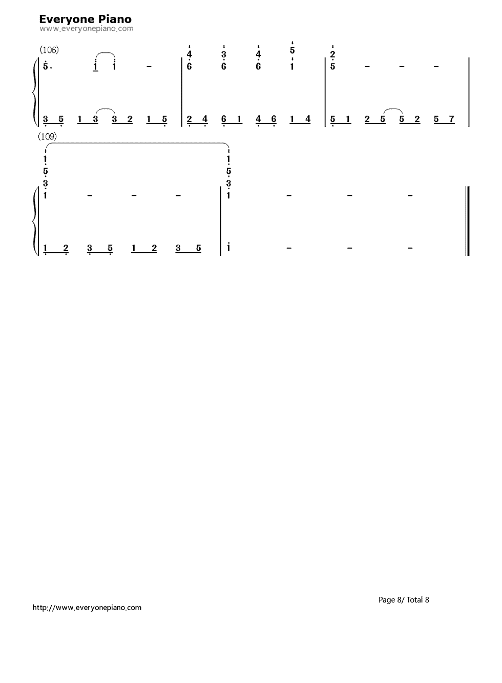 海贼王插曲钢琴简谱-数字双手-Triplane8