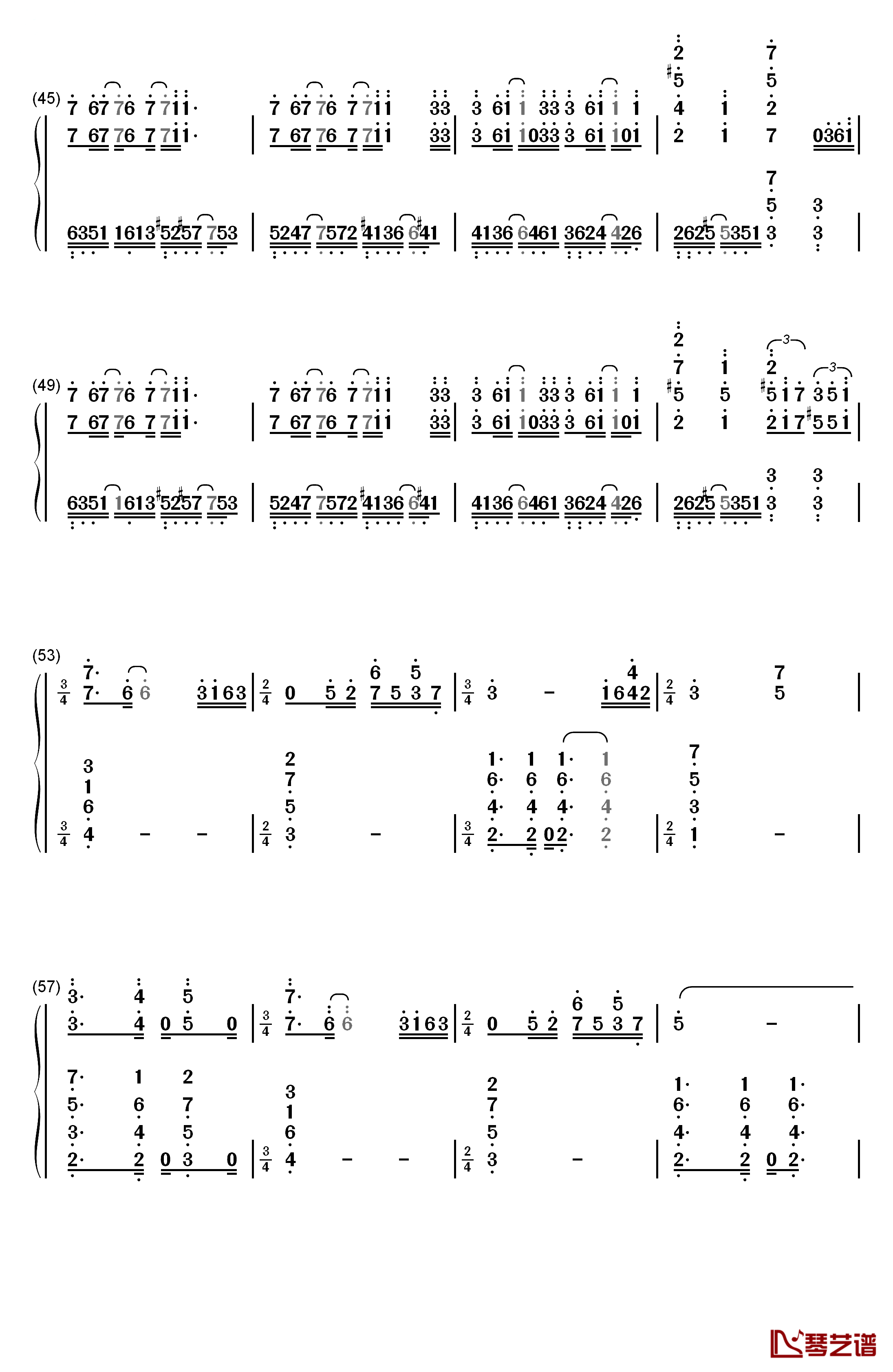 アリスにさよなら钢琴简谱-数字双手-GUMI4