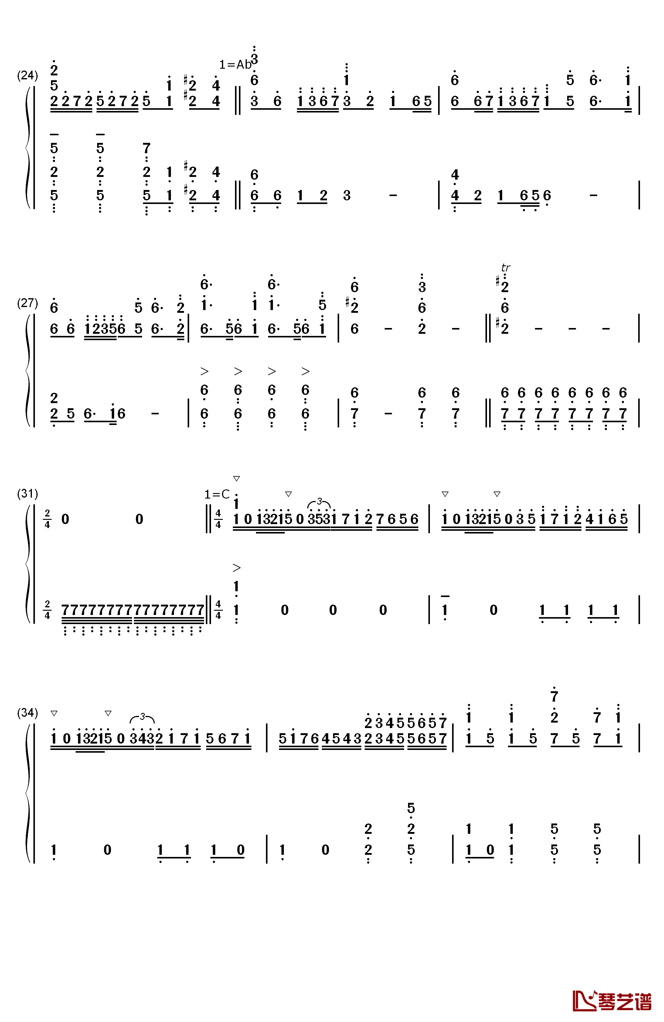 See You Tomorrow钢琴简谱-数字双手-John Powell3