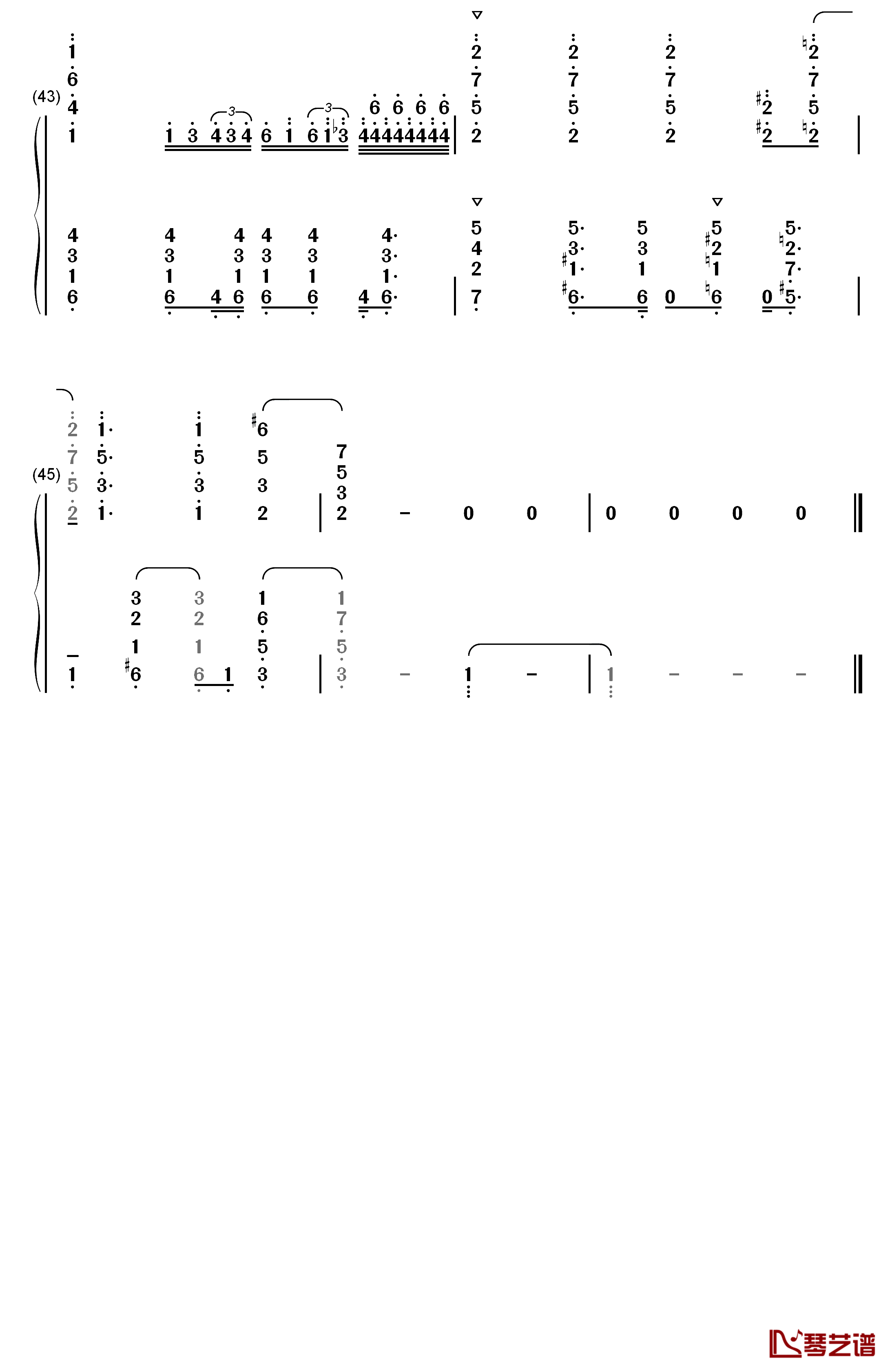 ロングホープ・フィリア钢琴简谱-数字双手-菅田将晖4