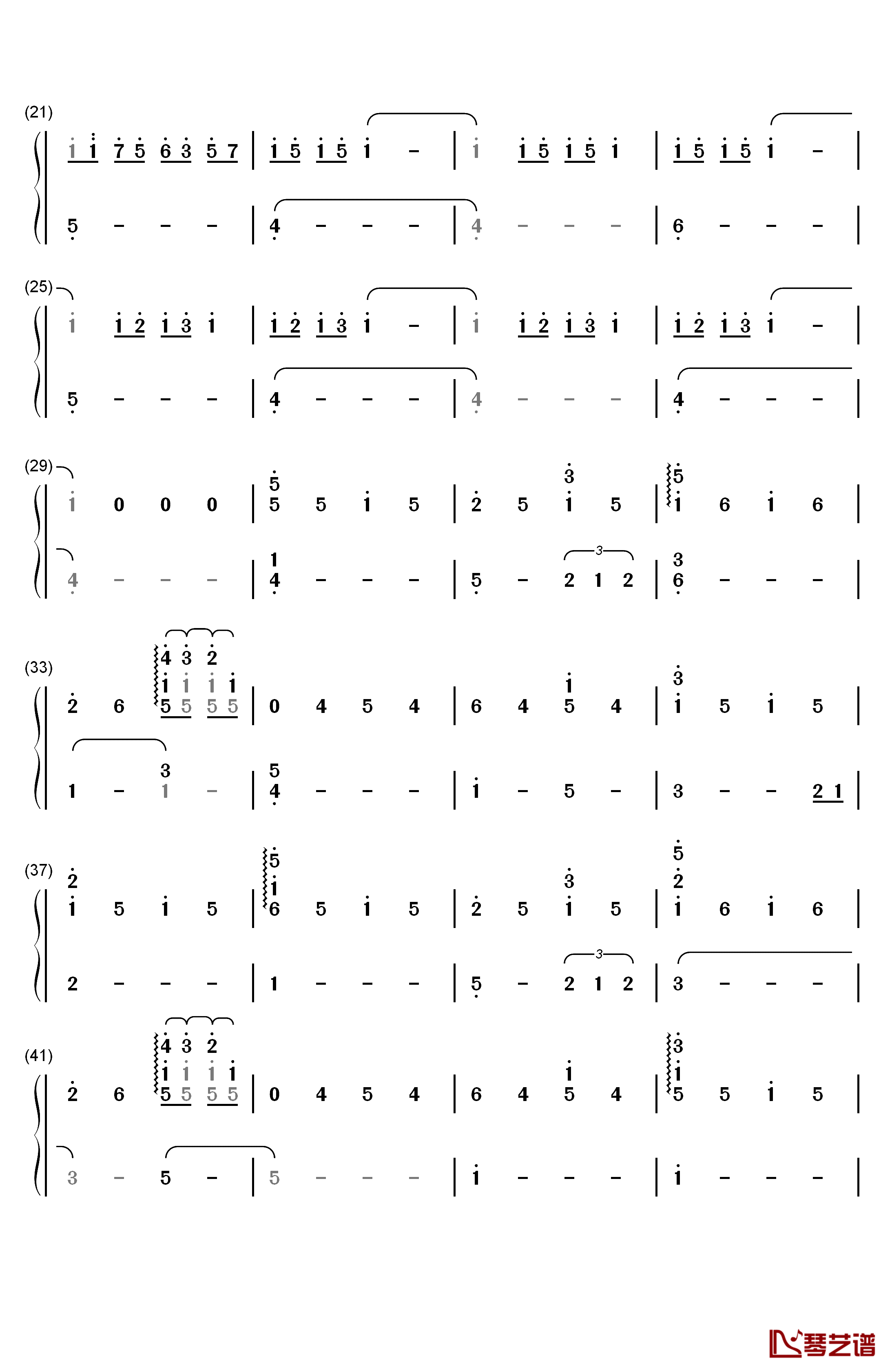 三葉のテーマ钢琴简谱-数字双手-RADWIMPS2