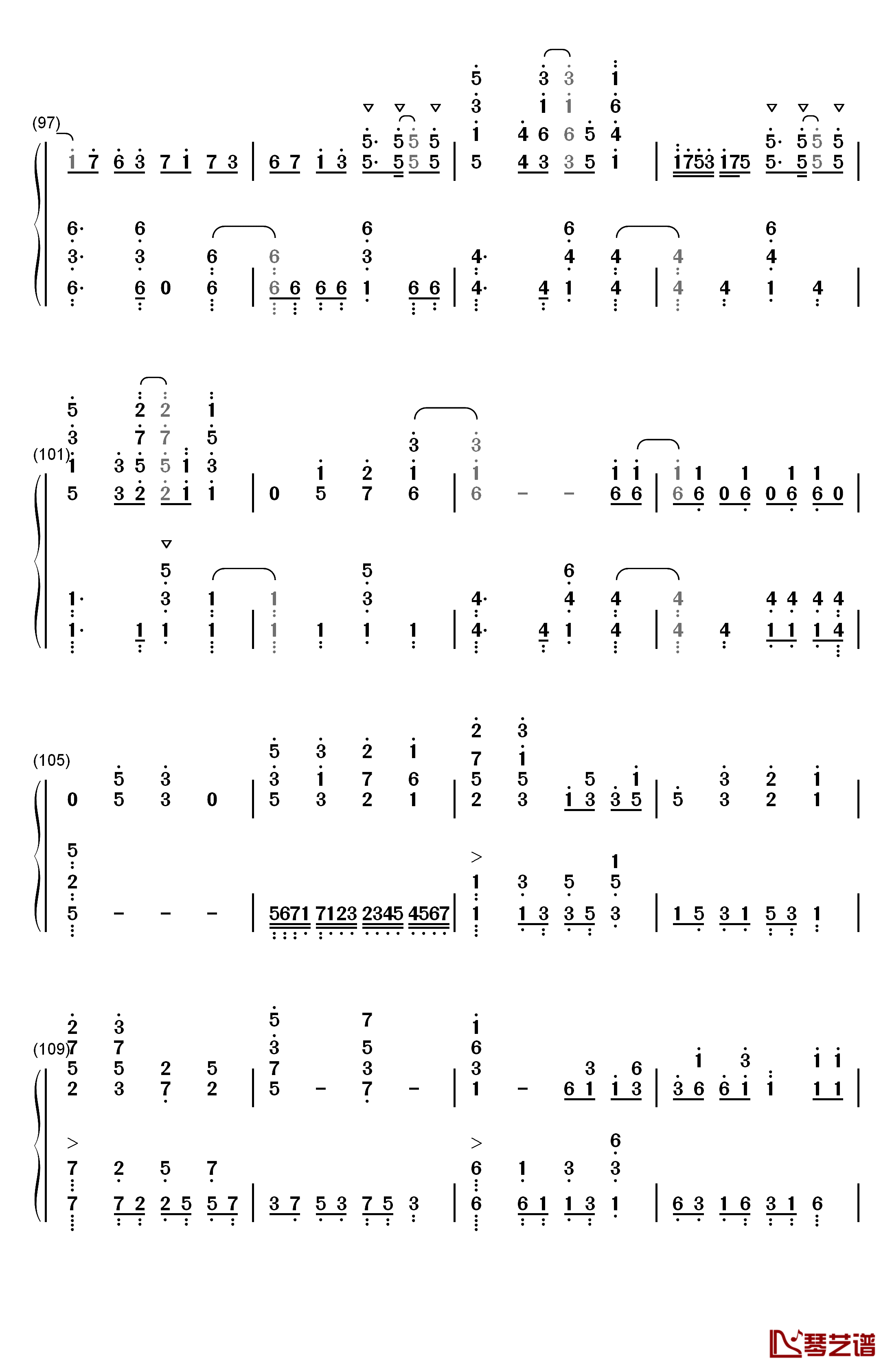 きみの名前钢琴简谱-数字双手-藤川千爱7