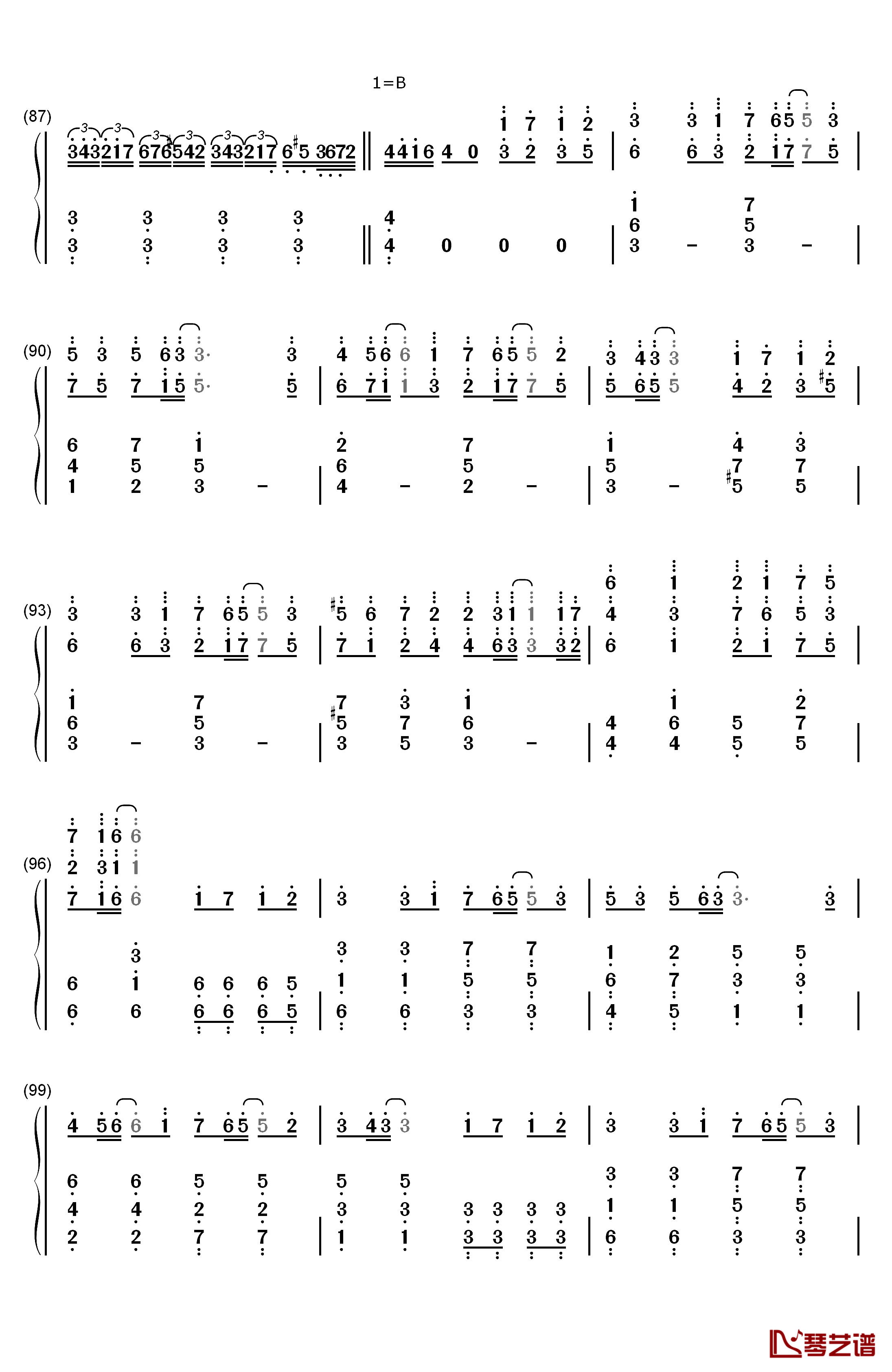 LEVEL5钢琴简谱-数字双手-fripSide7