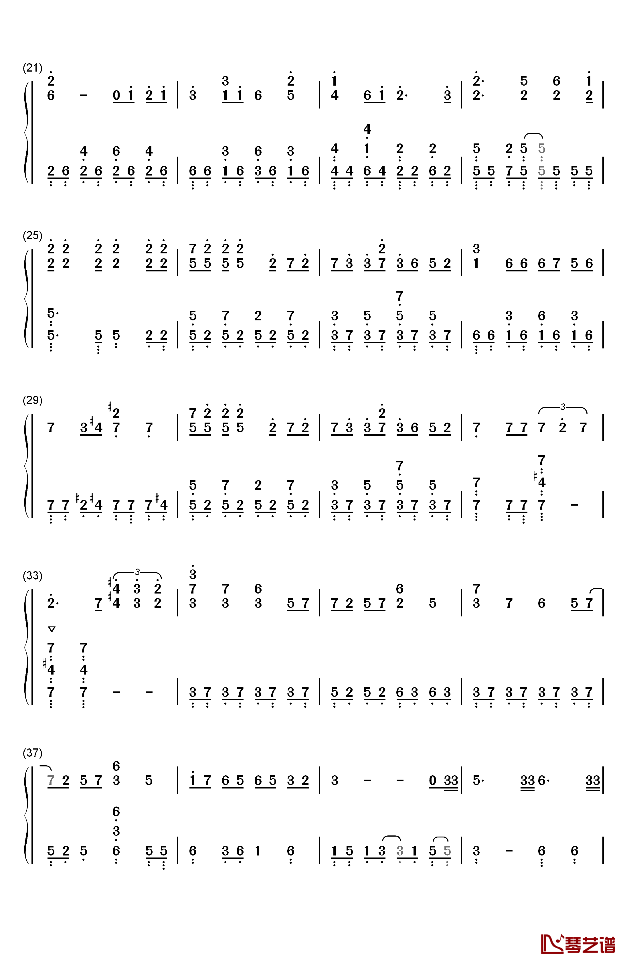 恋爱捉迷藏钢琴简谱-数字双手-SNH482