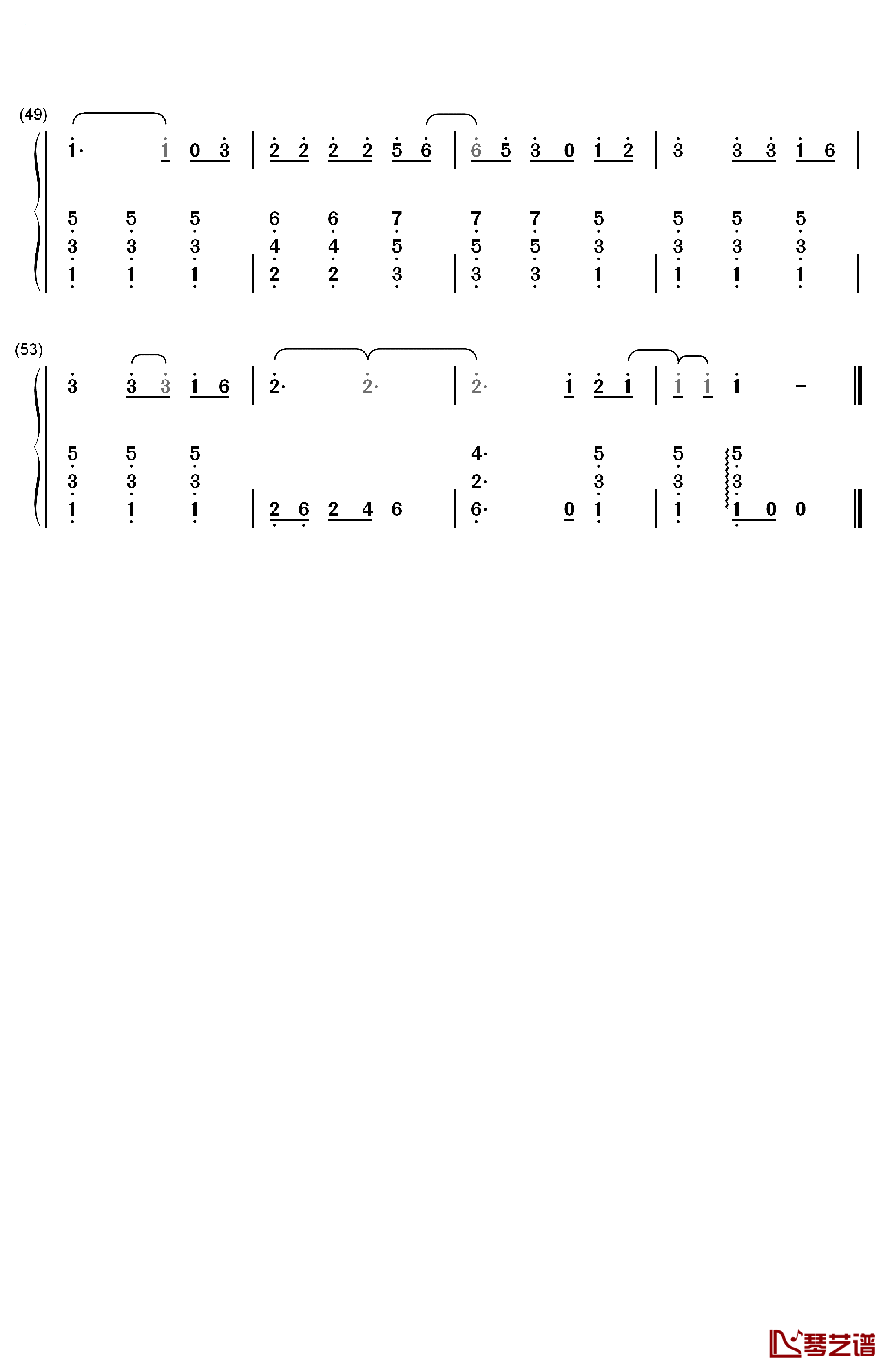 情深深雨蒙蒙钢琴简谱-数字双手-赵薇3