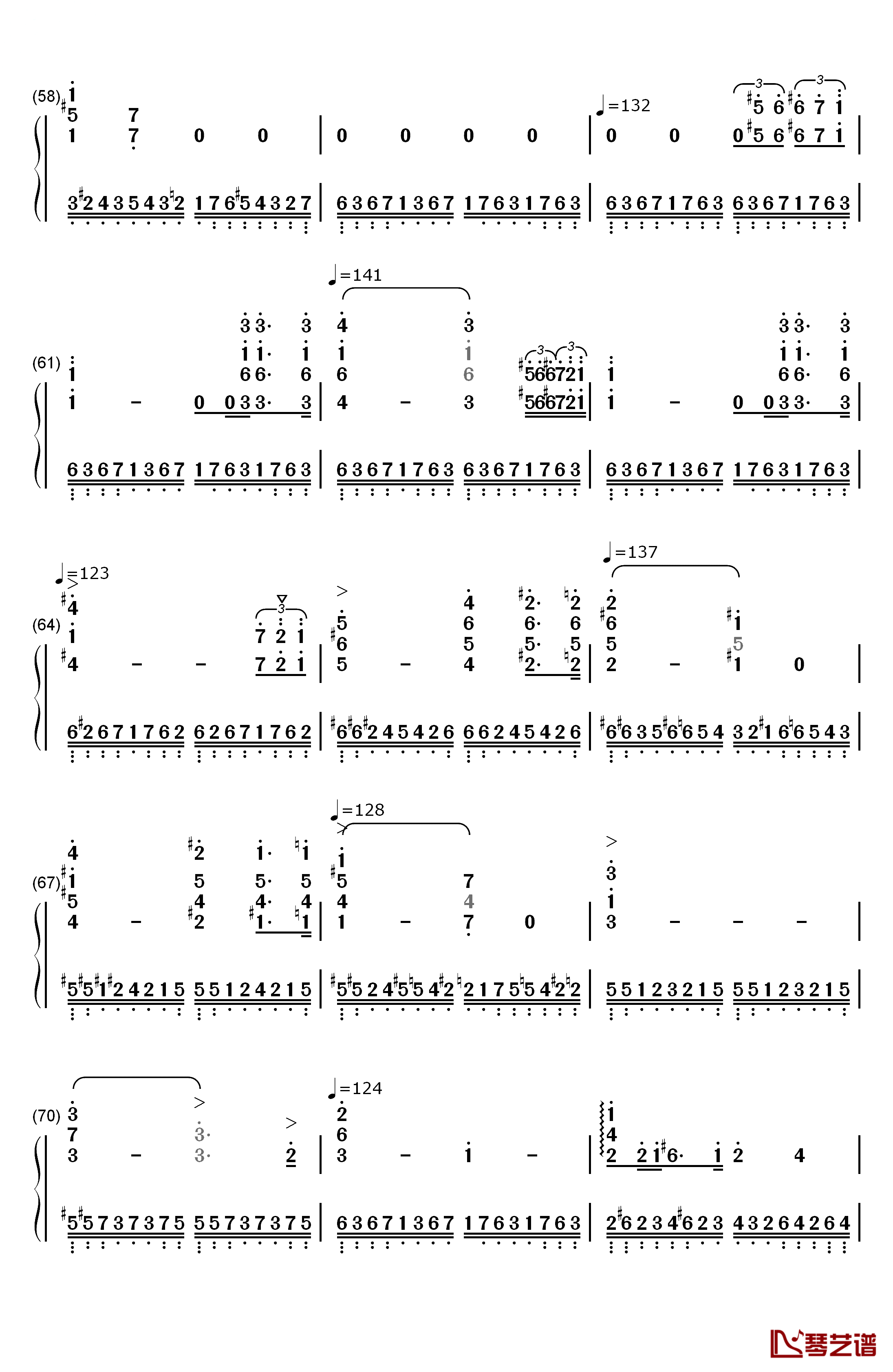 革命练习曲钢琴简谱-数字双手-肖邦5