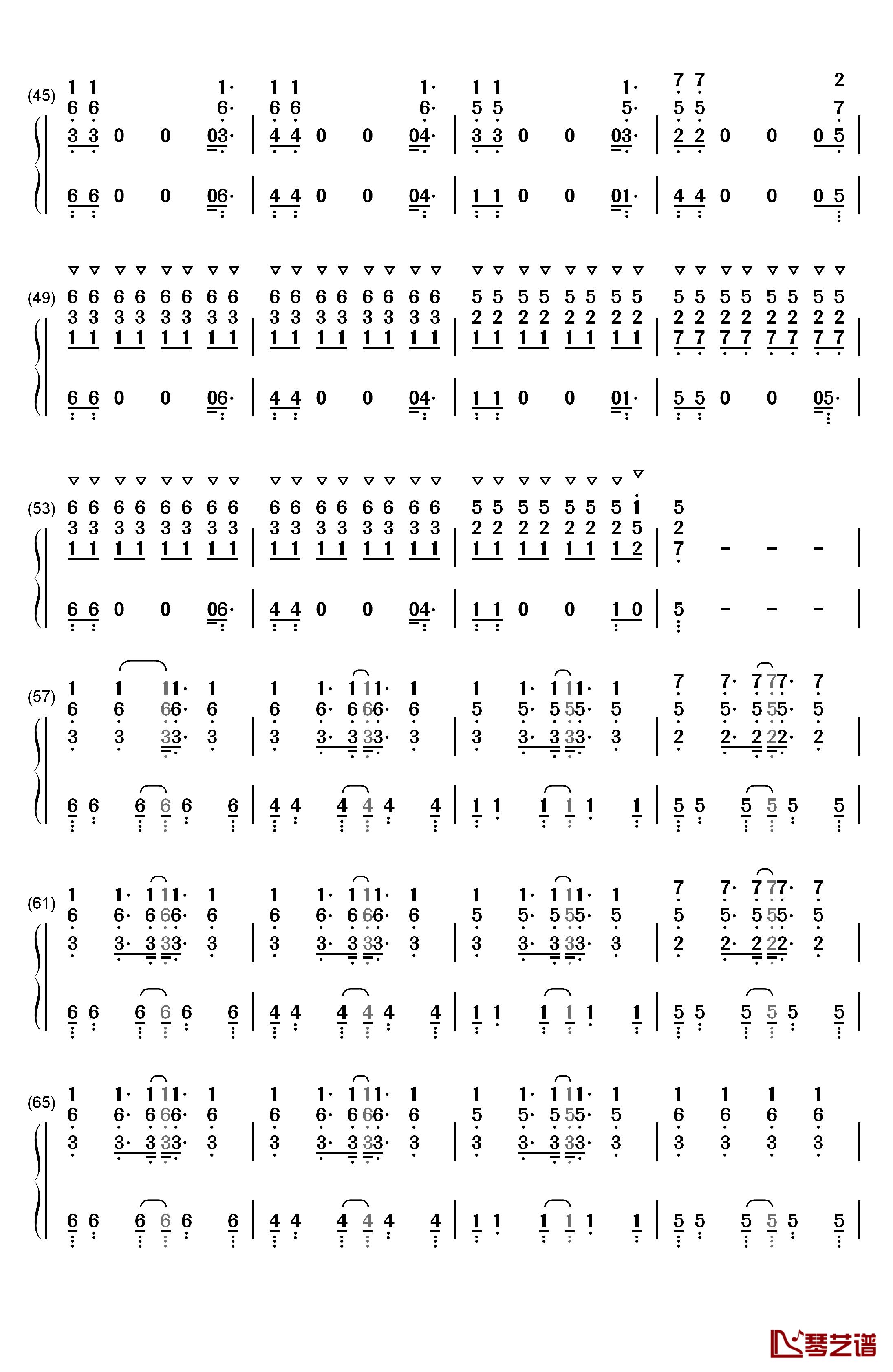 飘向北方钢琴简谱-数字双手-邓紫棋3