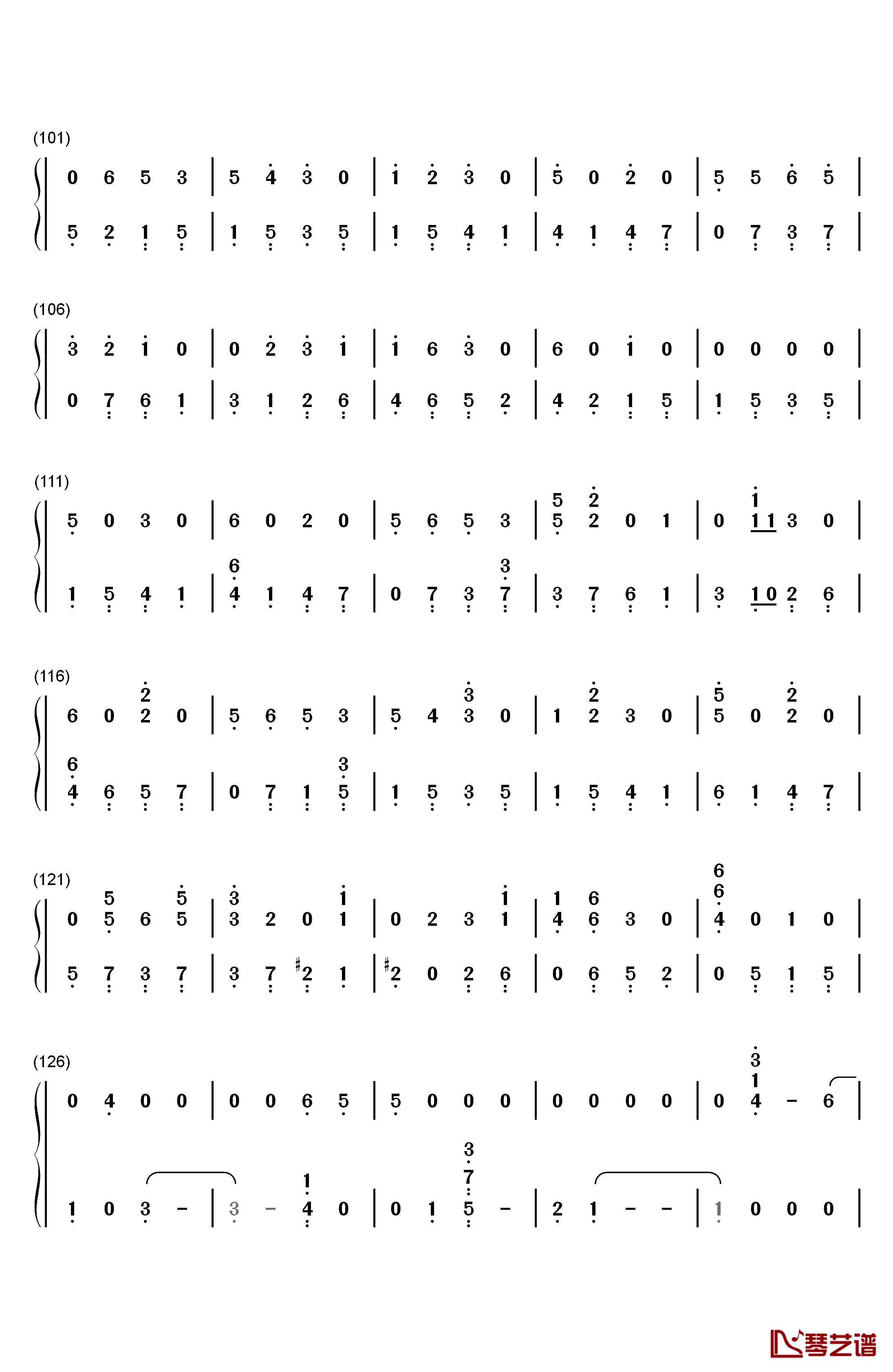 曾经守候钢琴简谱-数字双手-张碧晨4