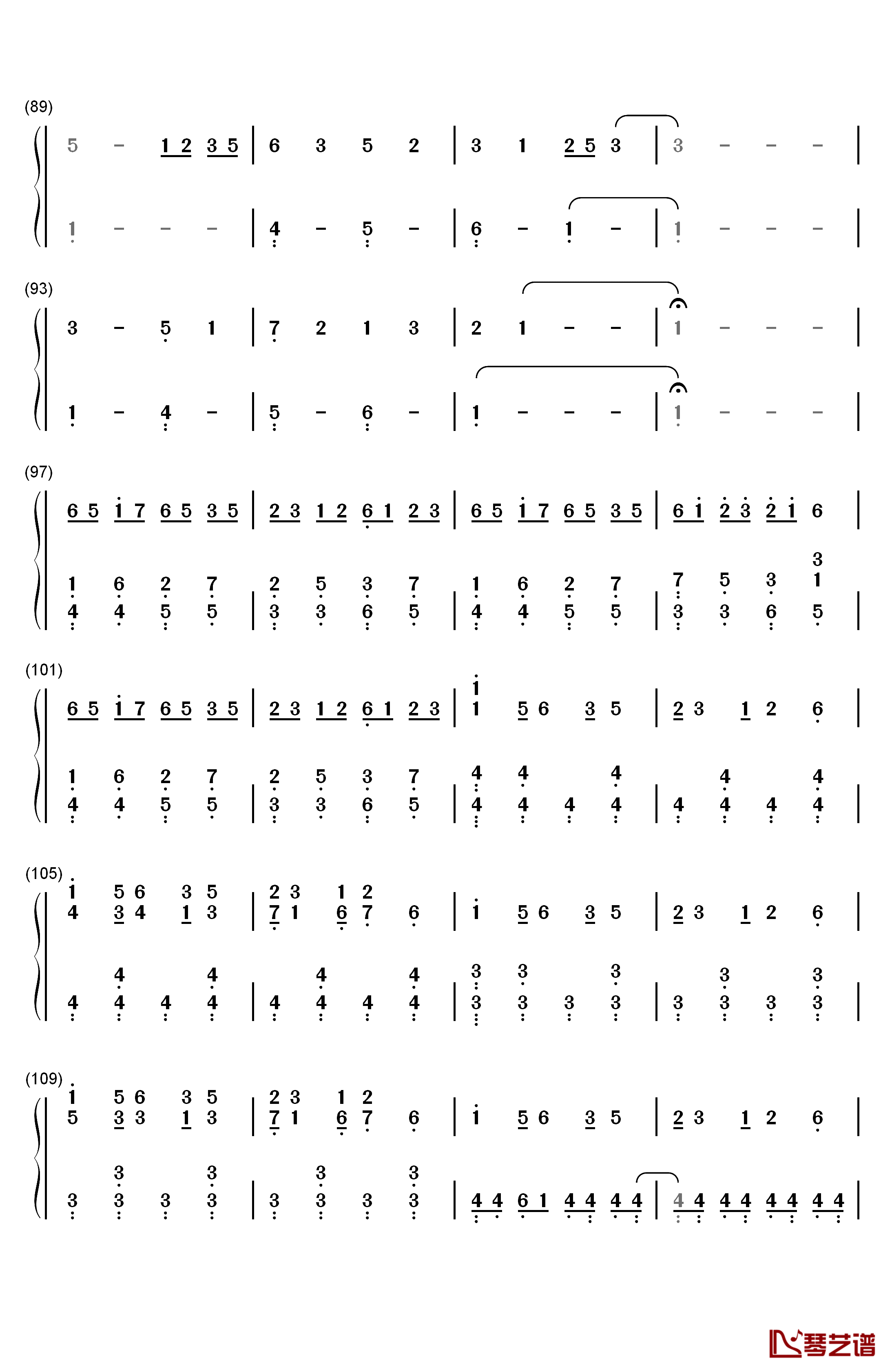 三葉のテーマ钢琴简谱-数字双手-RADWIMPS5