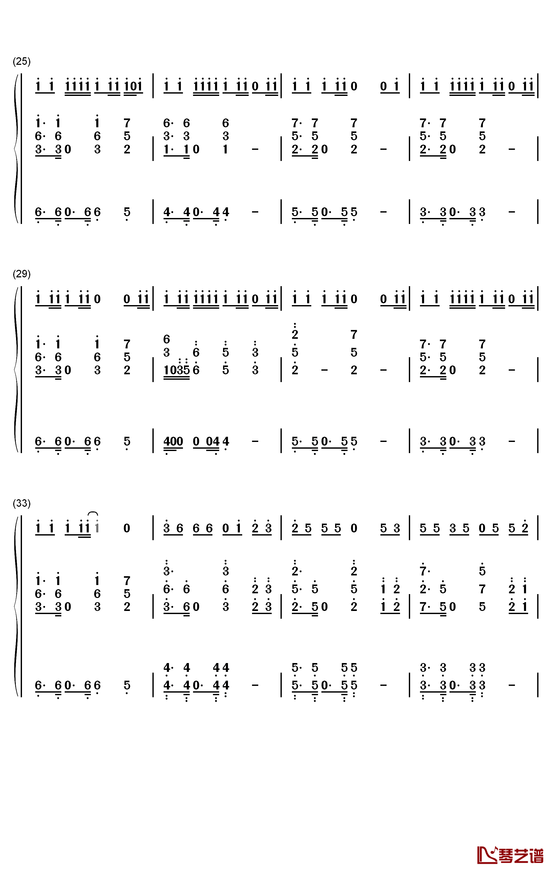 野狼Disco钢琴简谱-数字双手-宝石Gem3