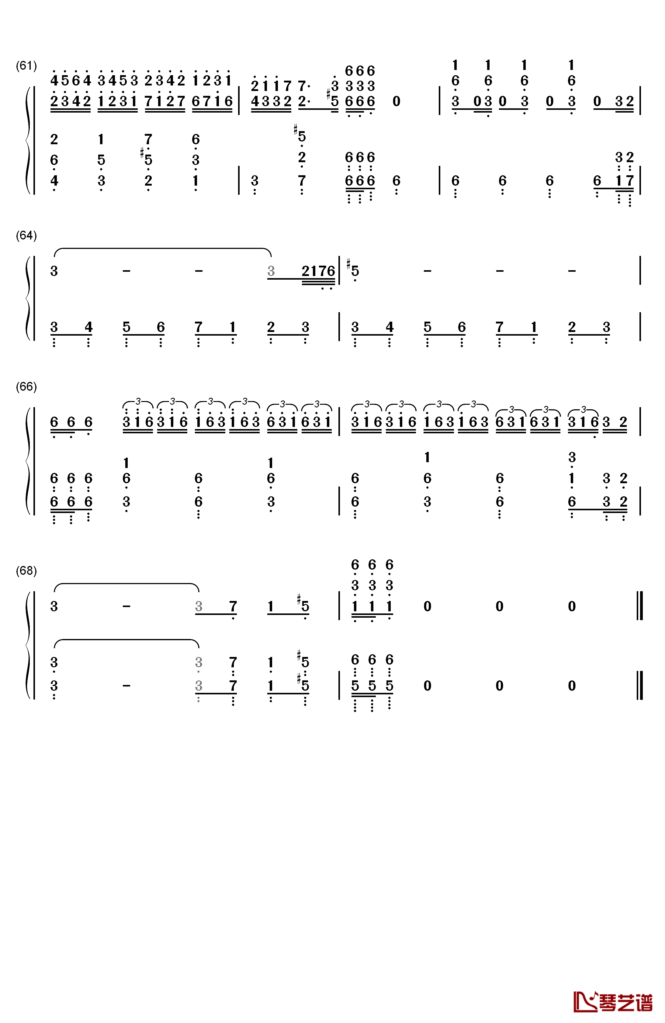 托卡塔曲钢琴简谱-数字双手-理查德克莱德曼5