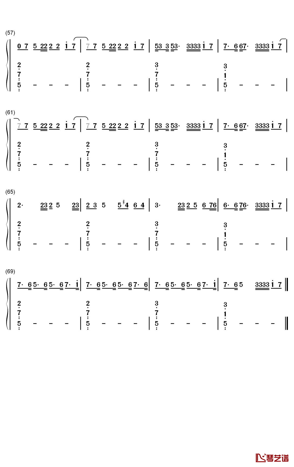 Together钢琴简谱-数字双手-Sia4