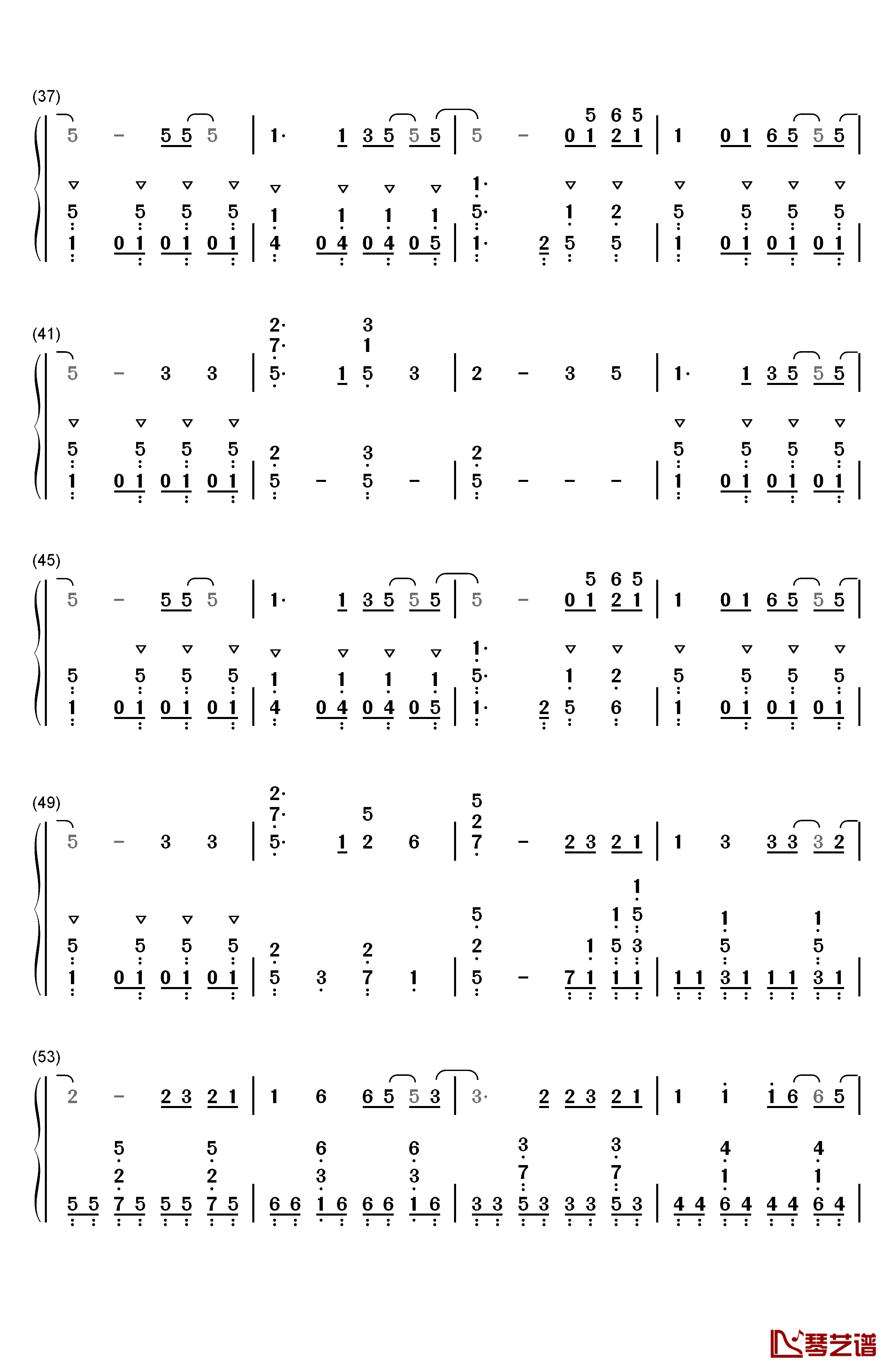 奔跑钢琴简谱-数字双手-羽泉3