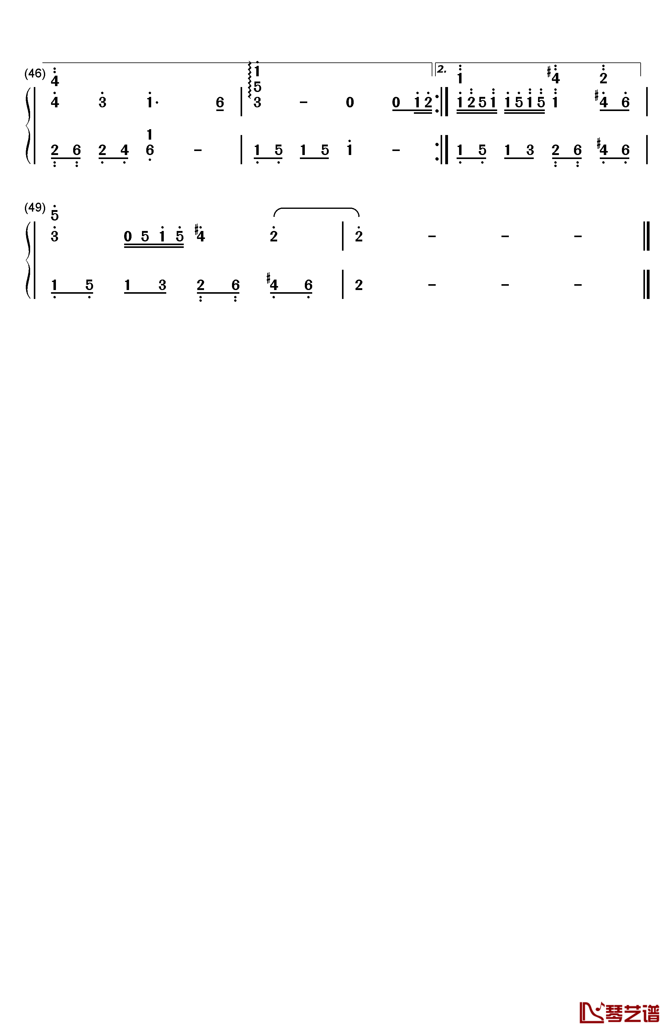 听海钢琴简谱-数字双手-张惠妹4