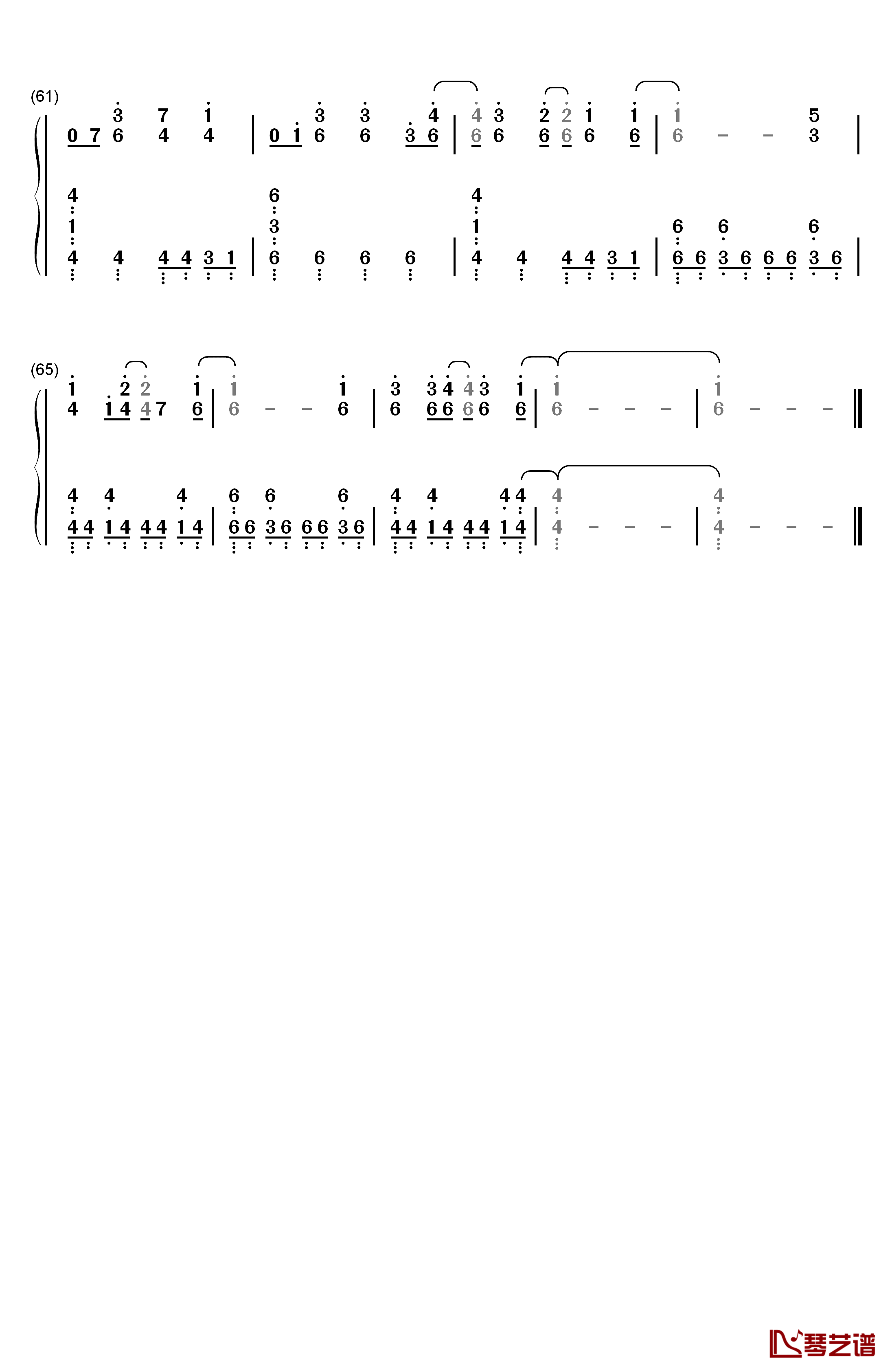 乱舞のメロディ钢琴简谱-数字双手-SID4