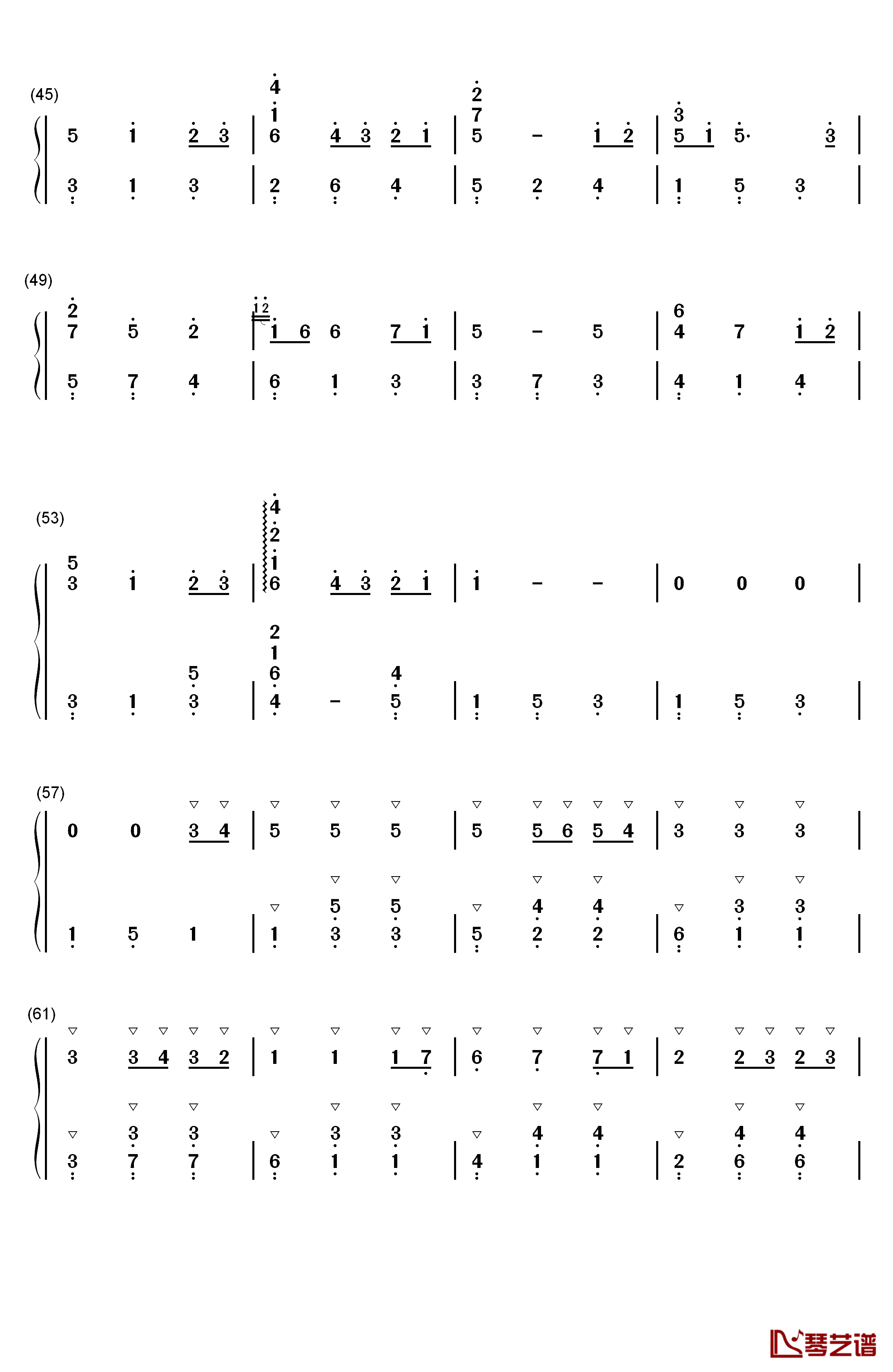 いつも何度でも钢琴简谱-数字双手-木村弓3