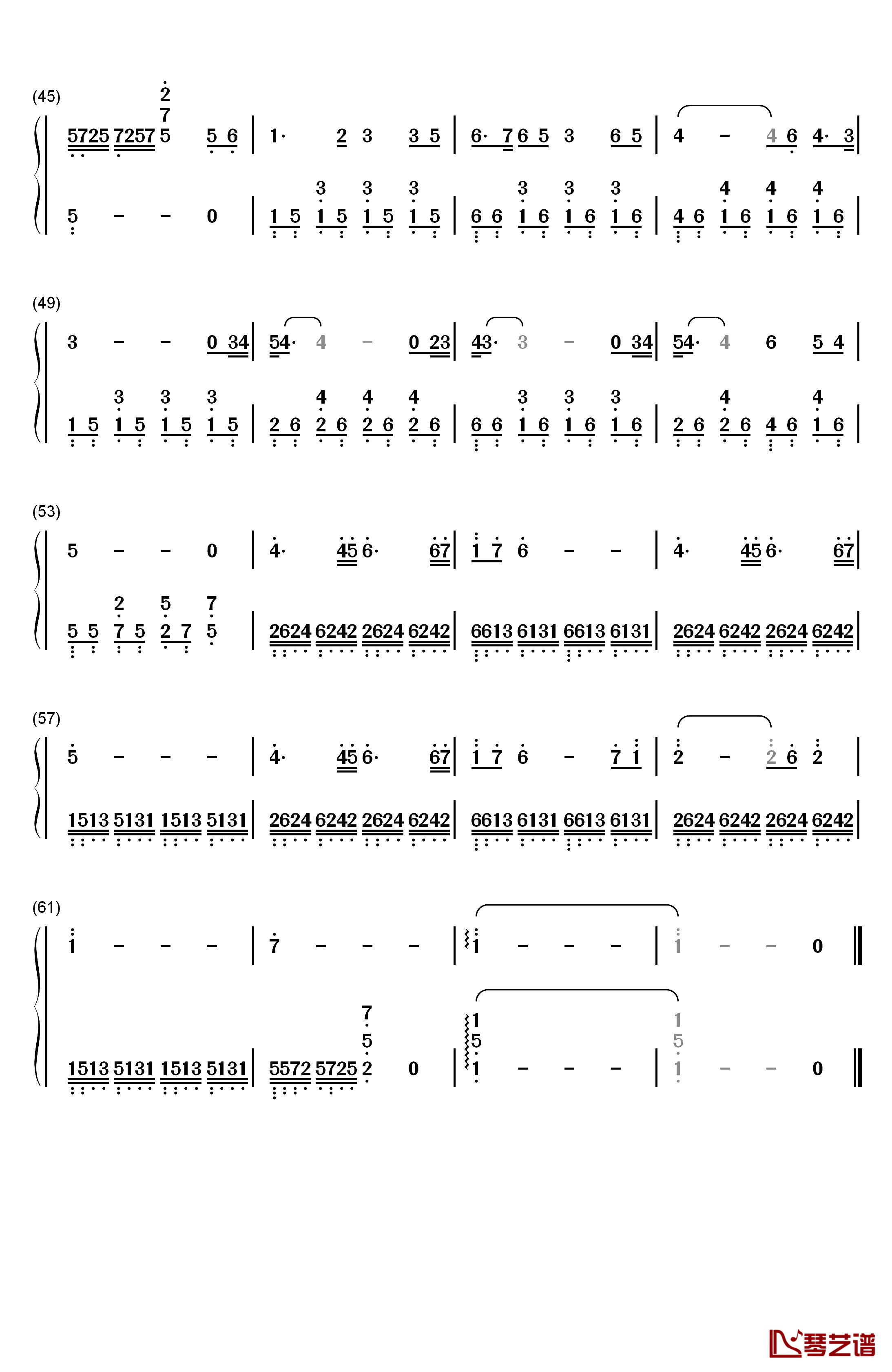 丝绸之路钢琴简谱-数字双手-喜多郎3