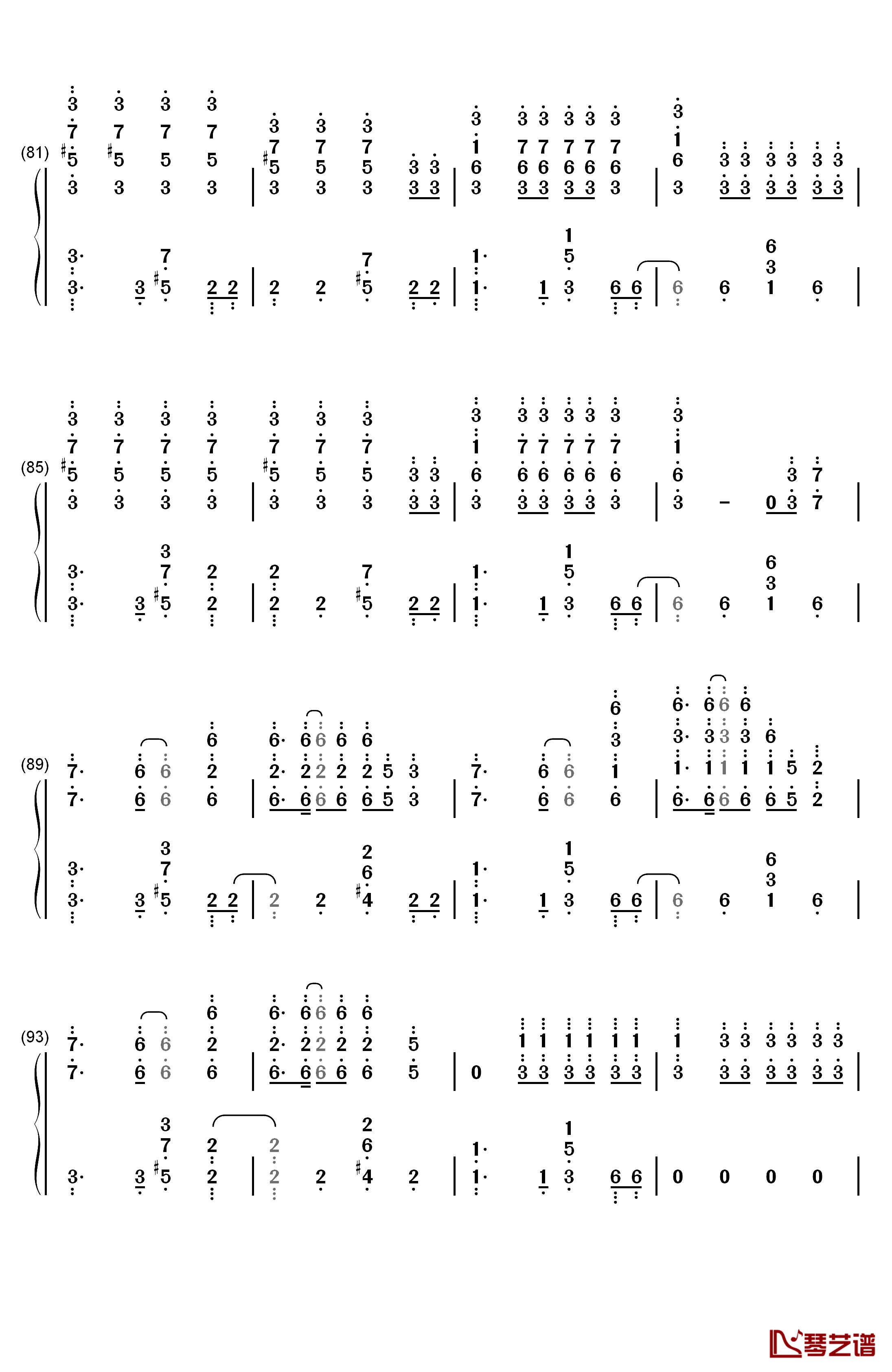 POP STARS钢琴简谱-数字双手-KDA5