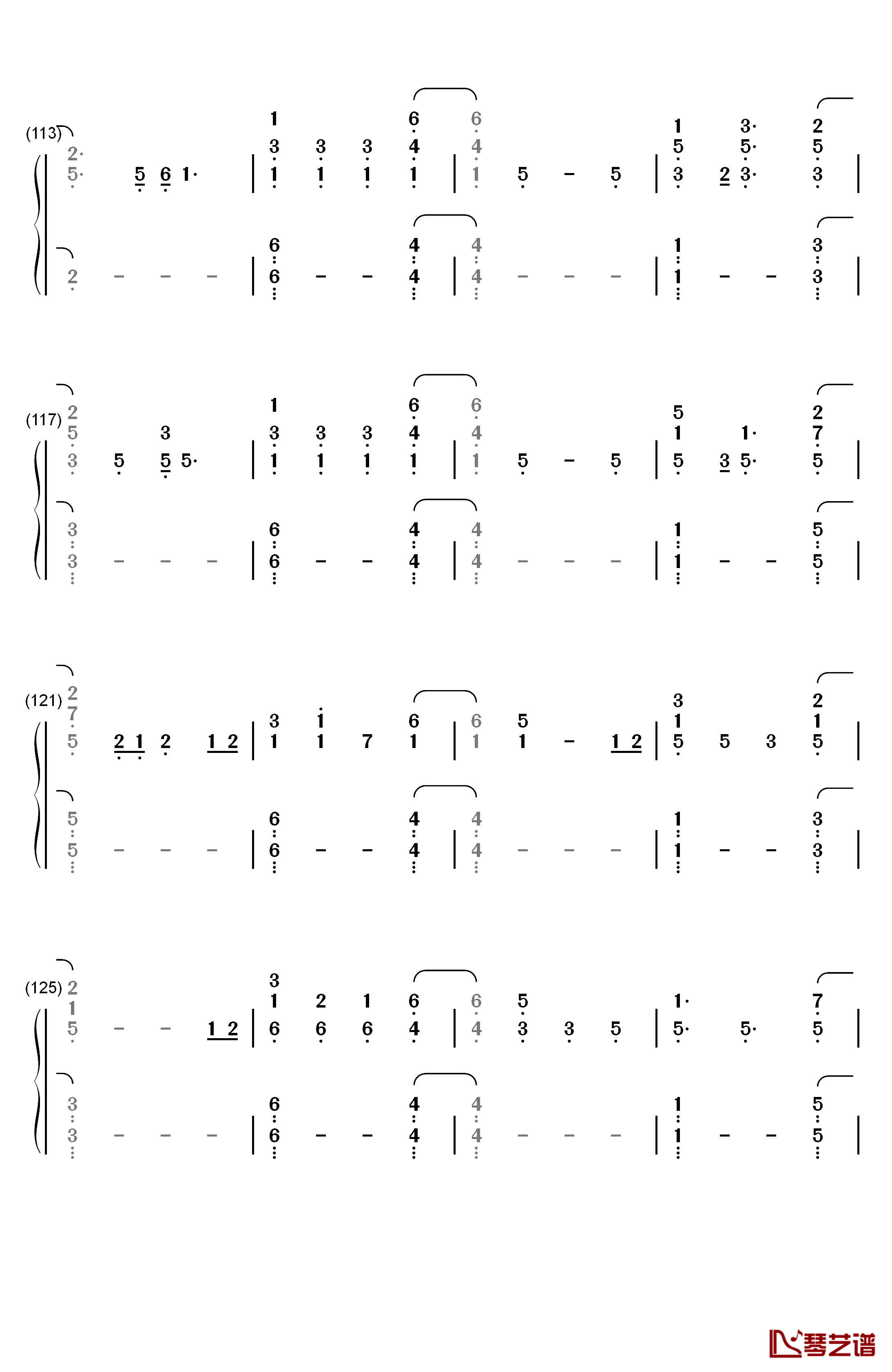 Everglow钢琴简谱-数字双手-Coldplay8