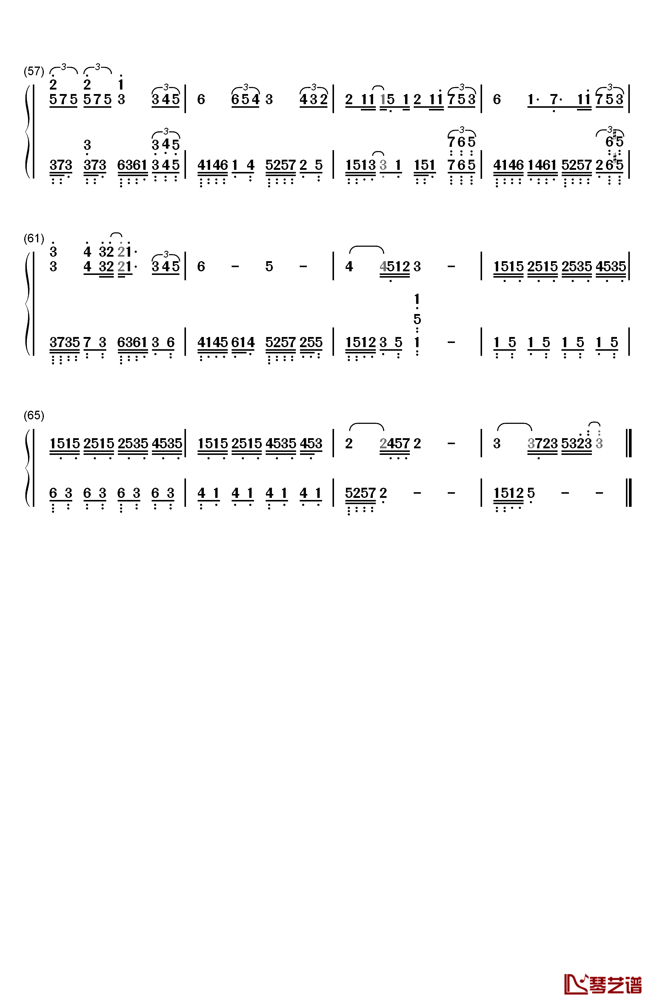 阴天快乐钢琴简谱-数字双手-陈奕迅4