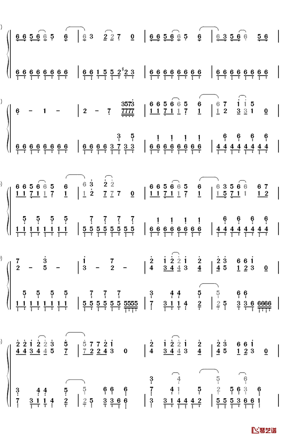 Anicca钢琴简谱-数字双手-原田瞳2