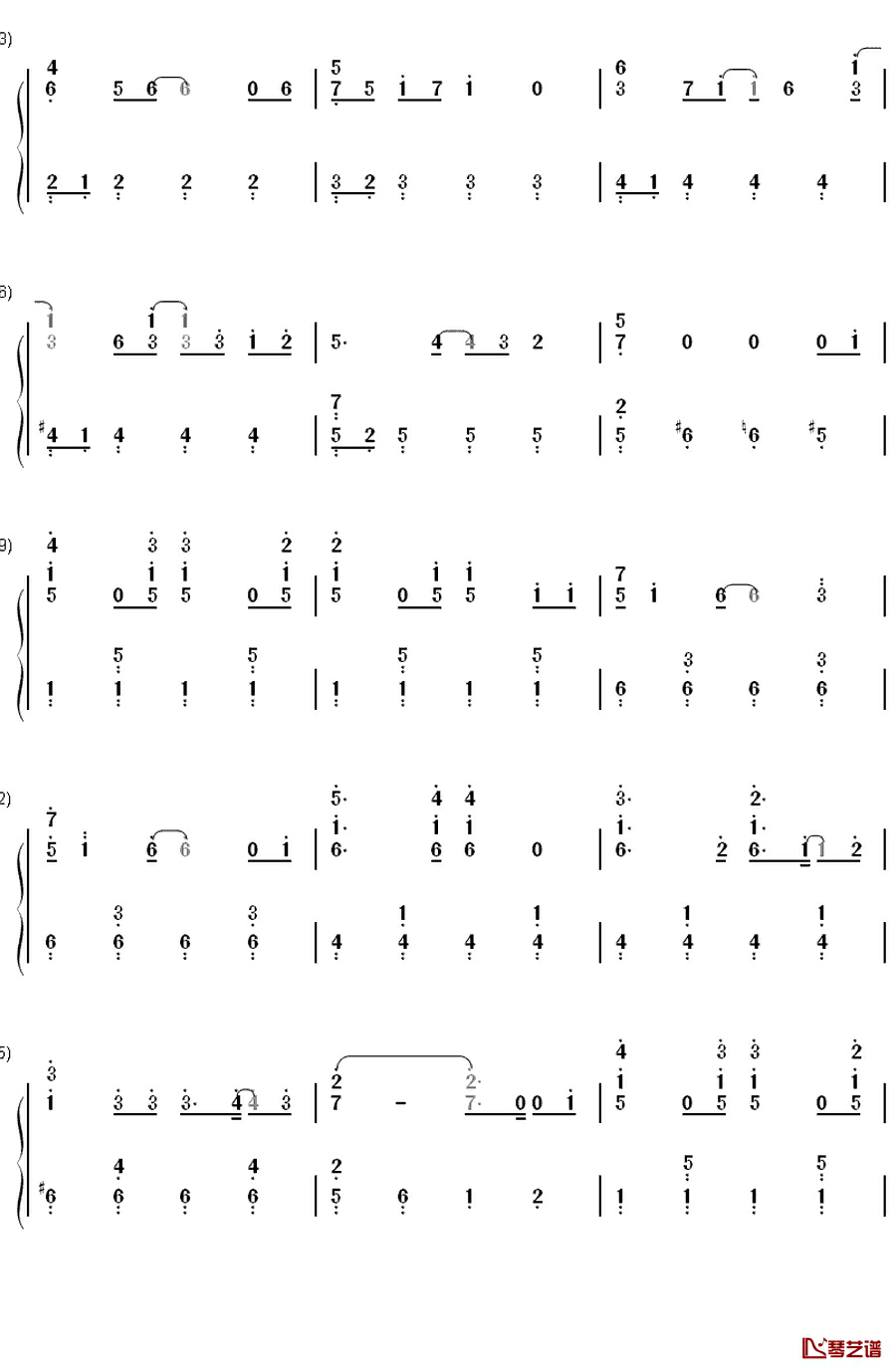 さよならクロール钢琴简谱-数字双手-AKB488