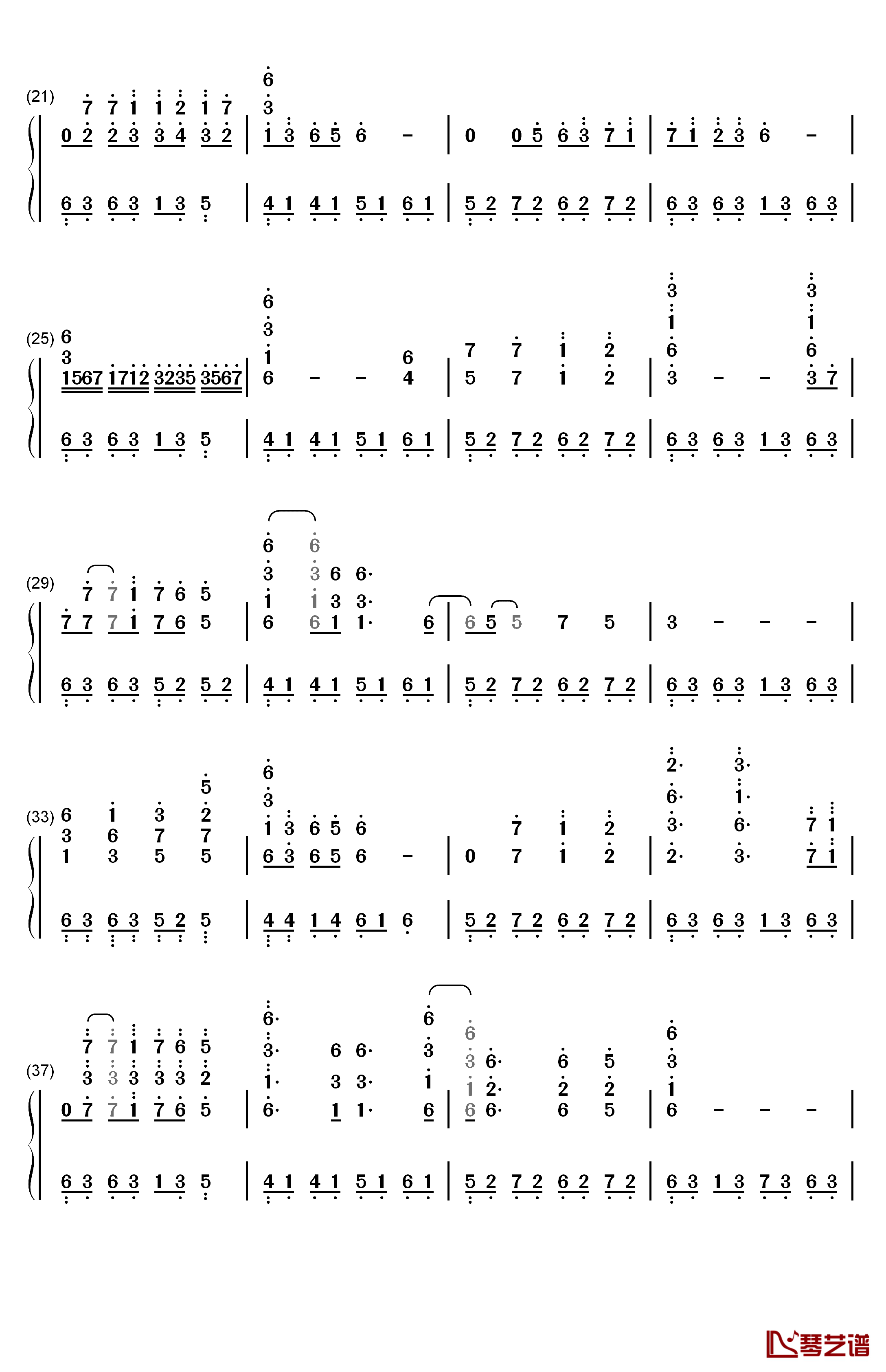 潮鸣钢琴简谱-数字双手-折戸伸治2