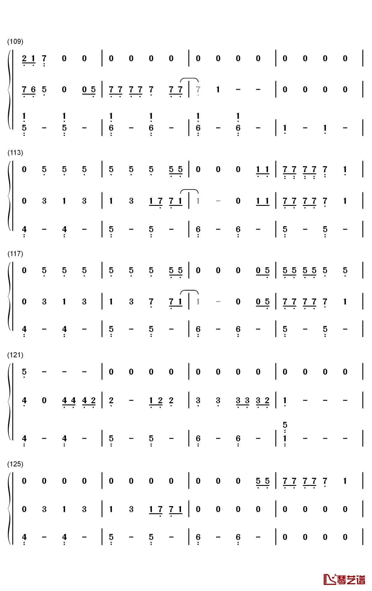 Exile钢琴简谱-数字双手-Taylor Swift Bon Iver6