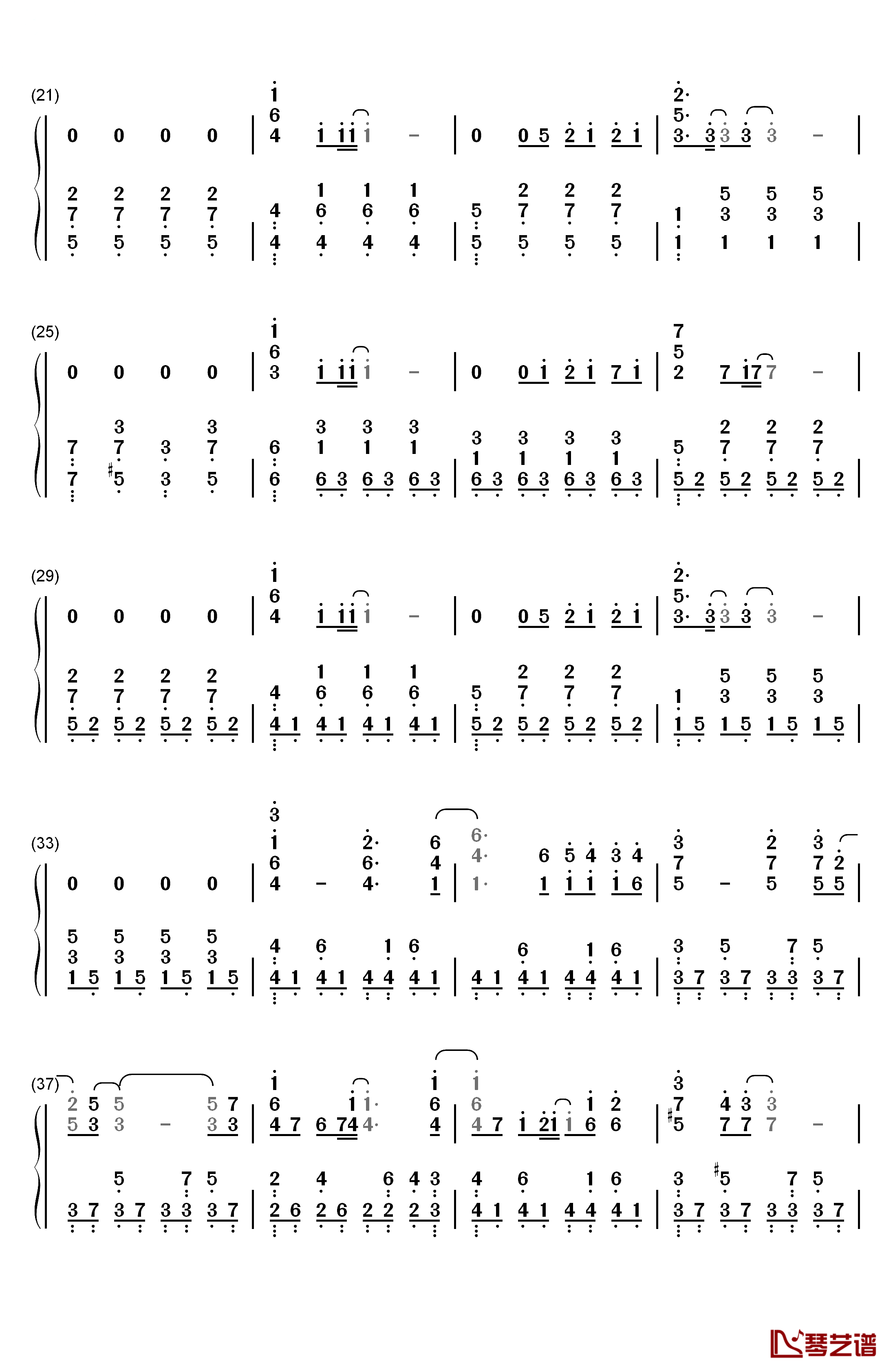 God knows...钢琴简谱-数字双手-平野绫2