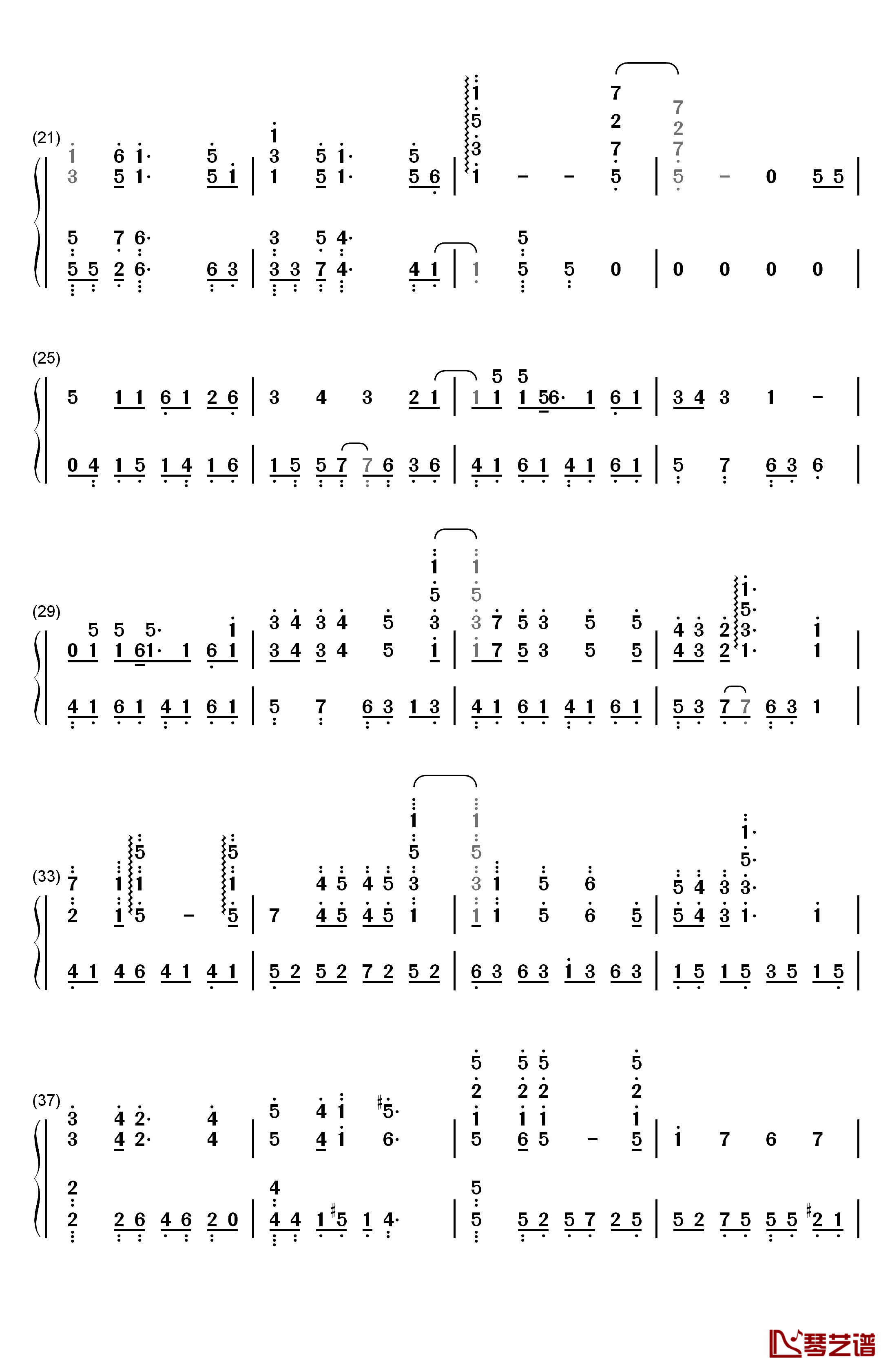 Elemental World钢琴简谱-数字双手-ChouCho2